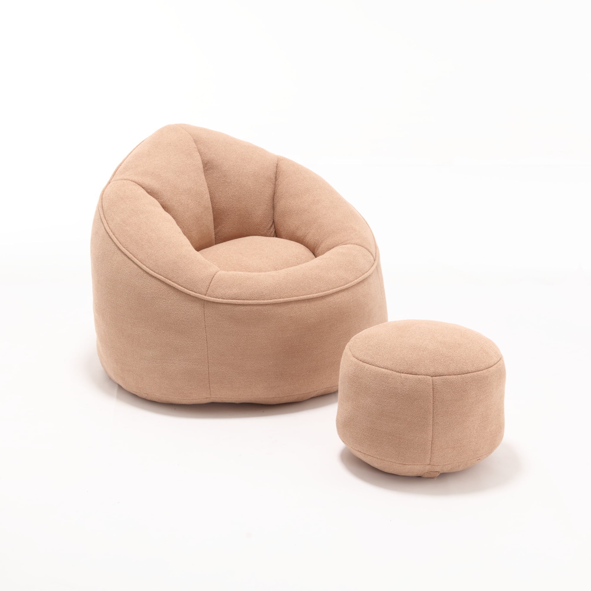 Bean Bag Sofa Chair with High-Pressure Foam and Footrest