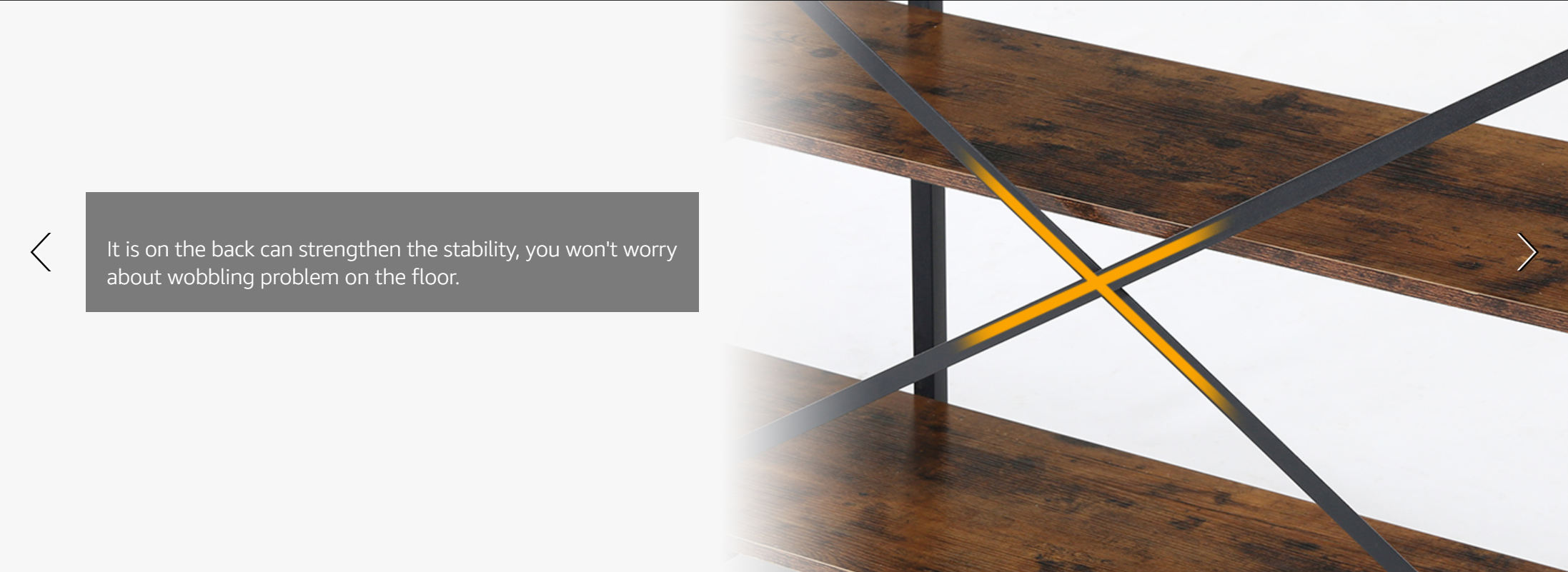 Runford Modern Entryway Table with Metal Frame & X-Back Design