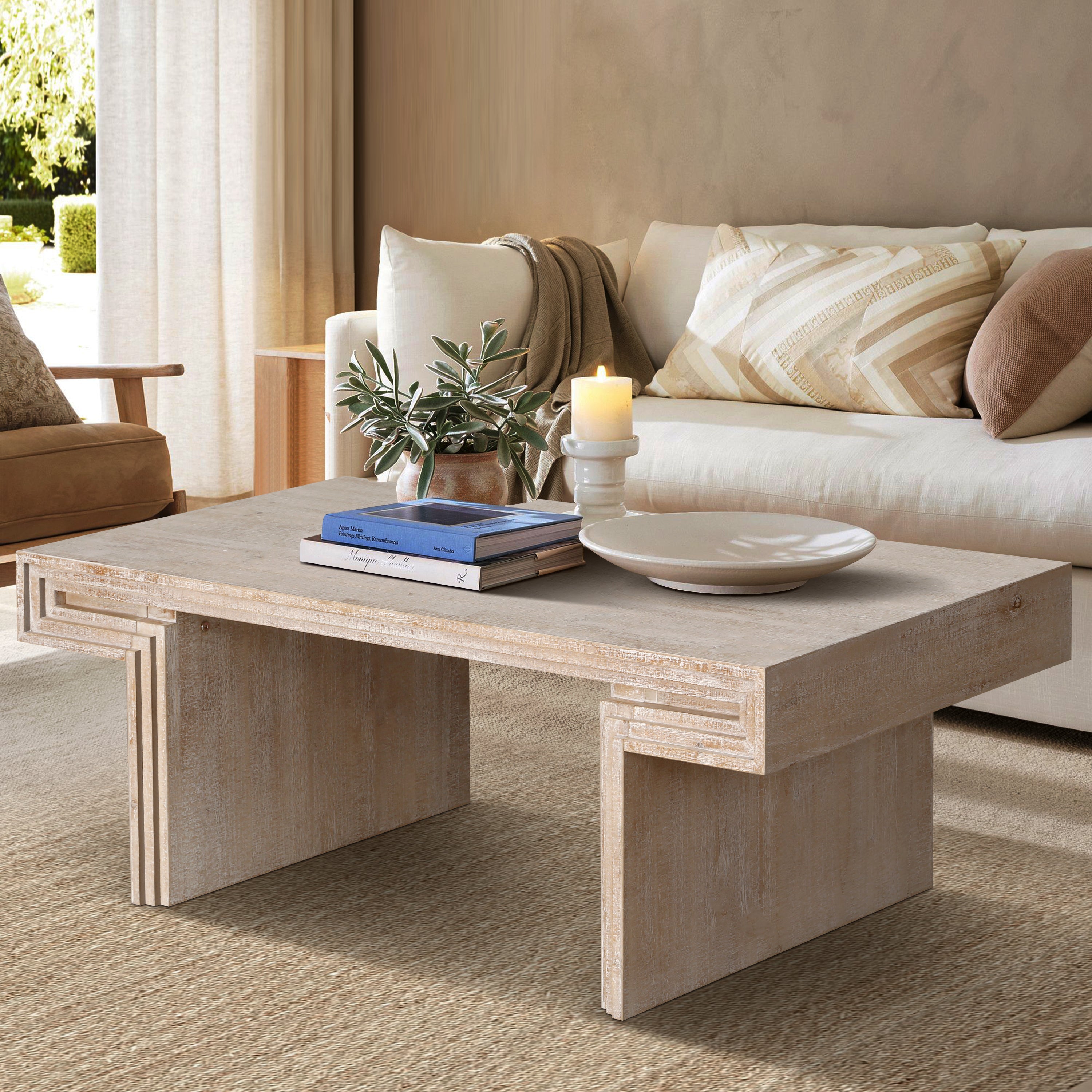 Modern Farmhouse Reclaimed Wood Texture Coffee Table