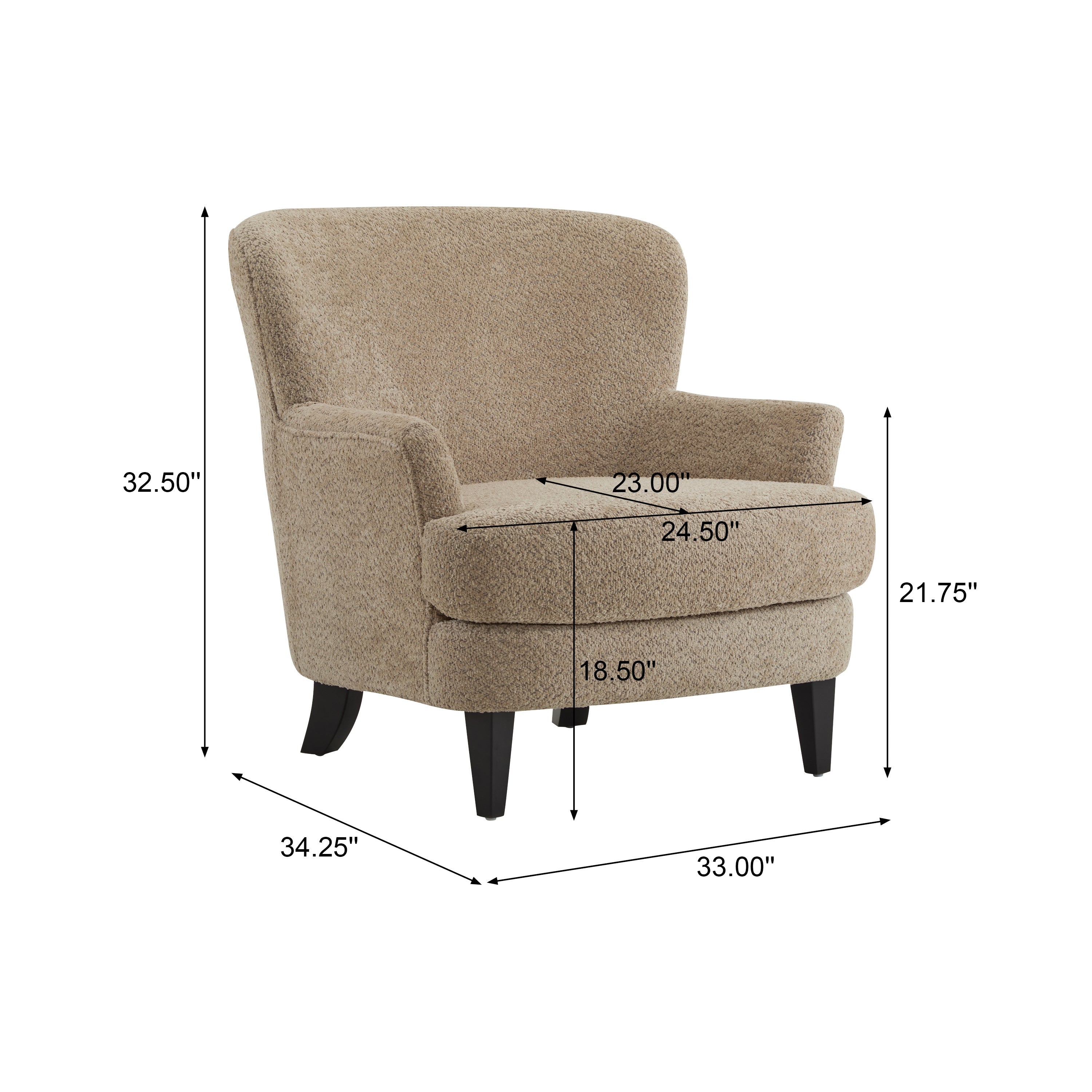 Gerald Boucle Upholstered Club Chair and Ottoman Set