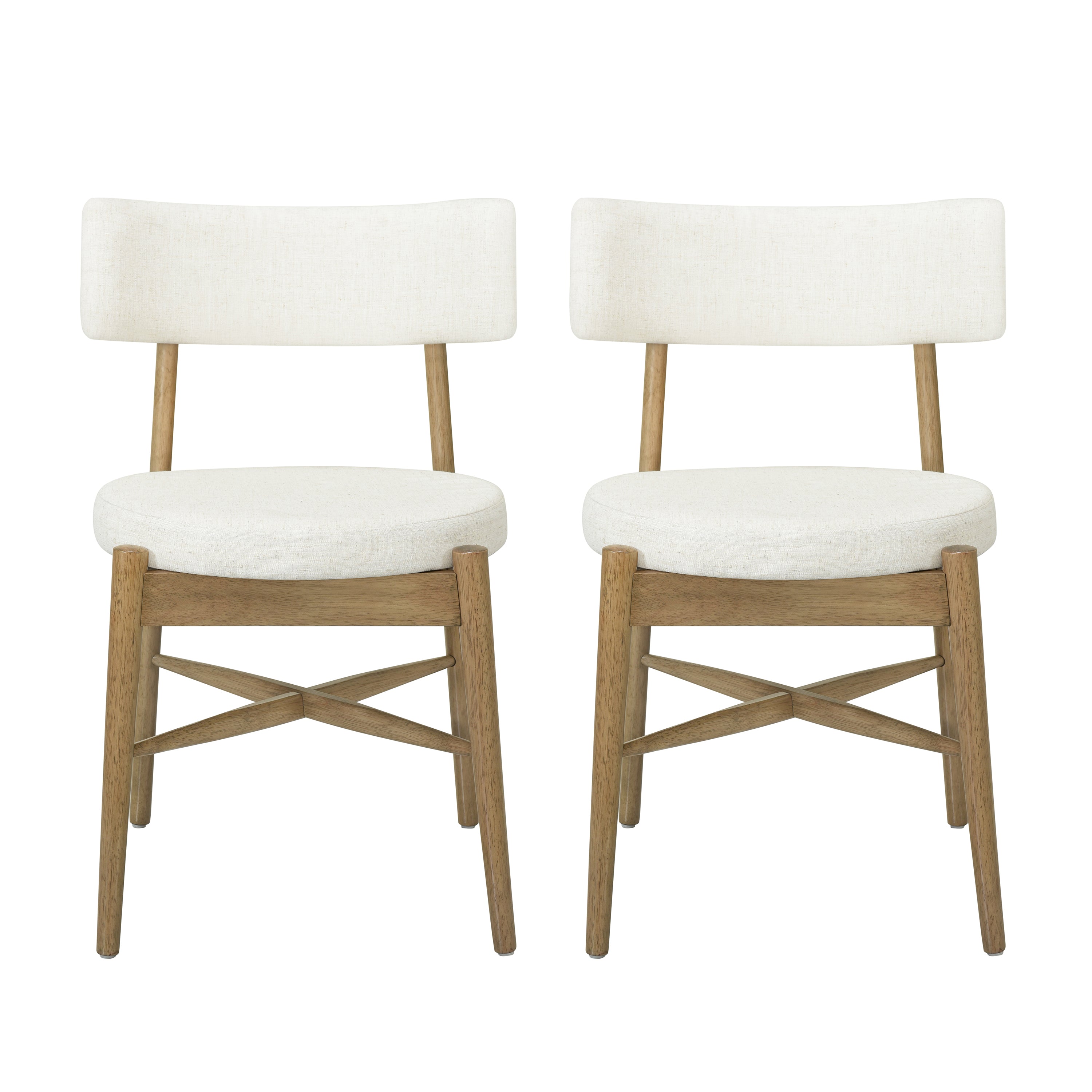Harveston Mid Century Modern Boucle Upholstered Dining Chairs, Set of 2