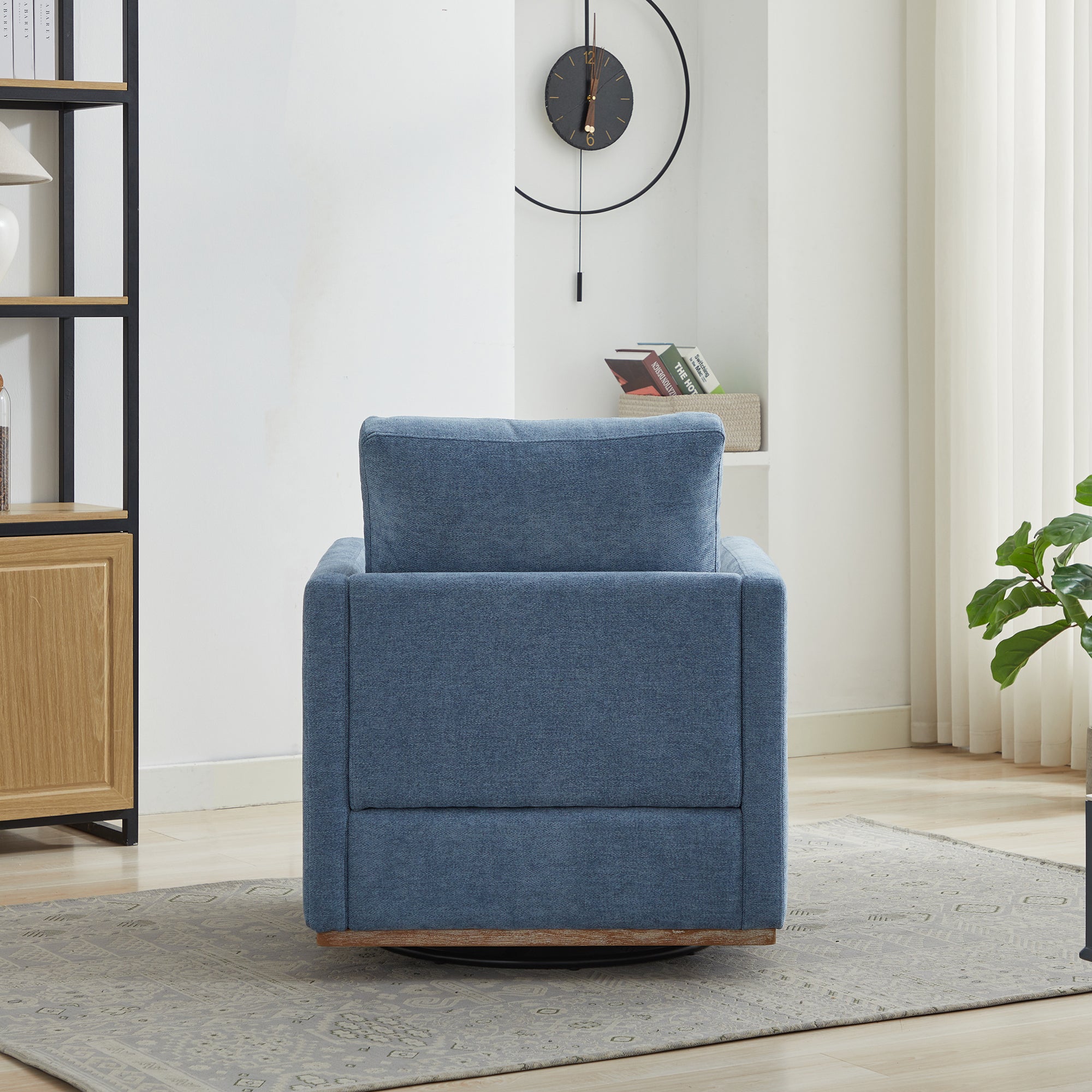 Modern Square Upholstered Swivel Accent Chair
