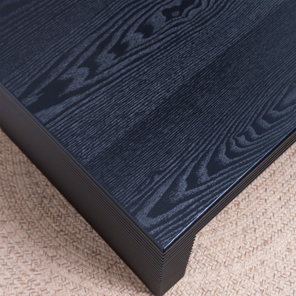 Modern Black Ribbed Coffee Table