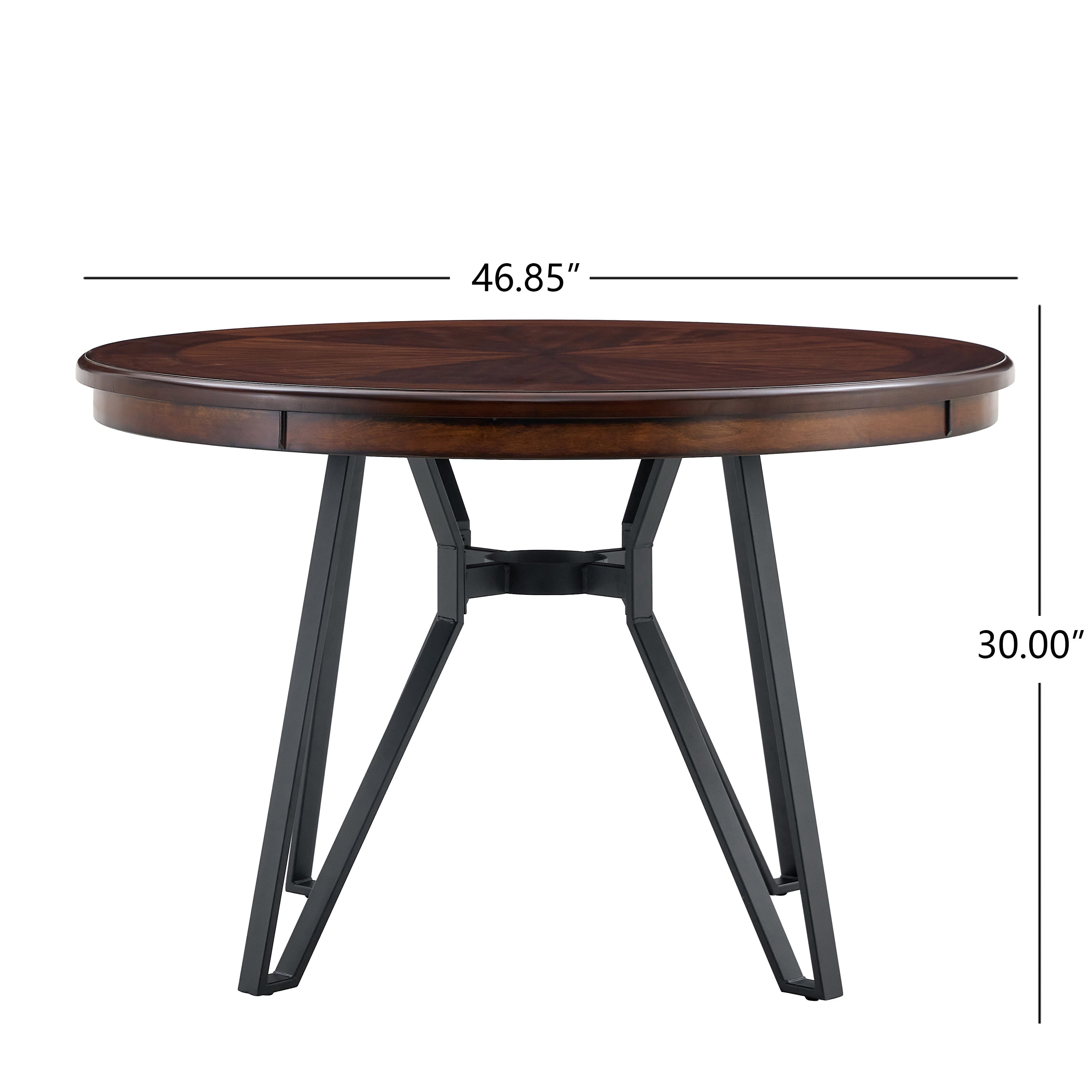 Crosswell Round Dining Table with Metal Legs