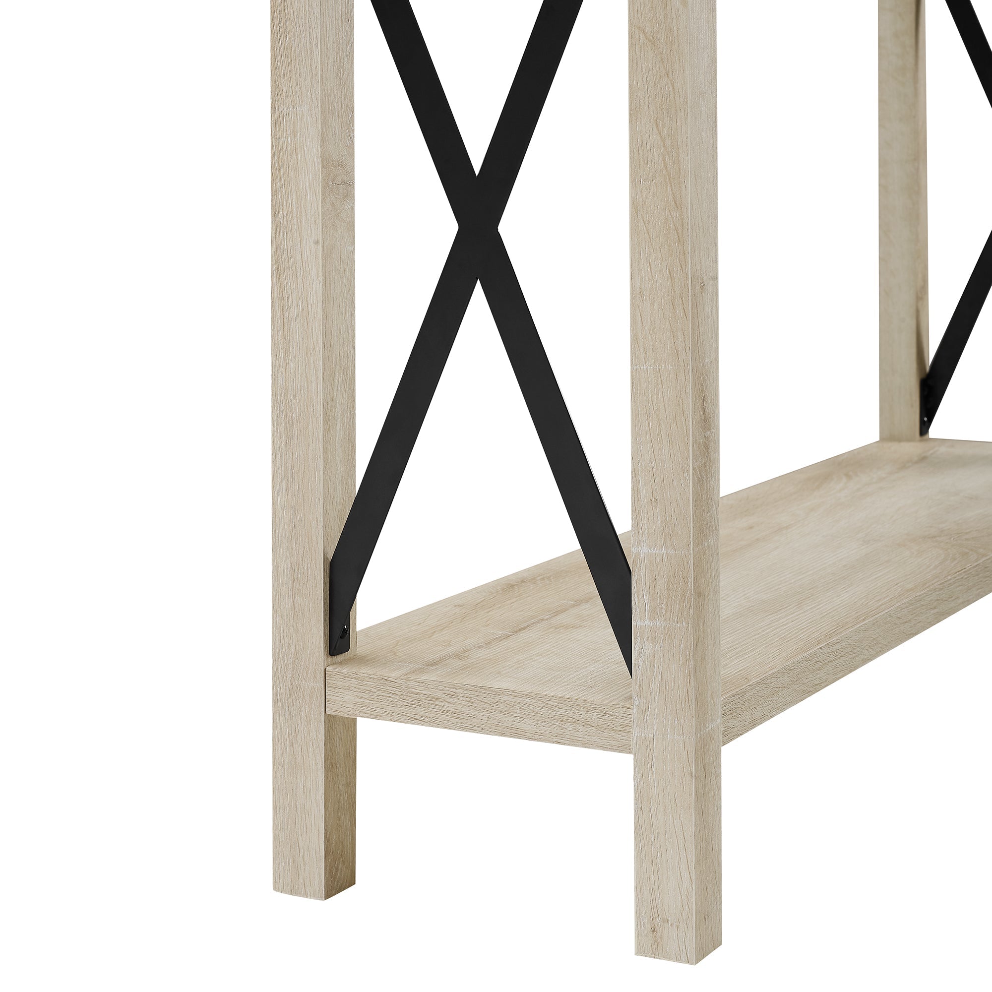 Modern Farmhouse Metal-X Entry Table with Lower Shelf