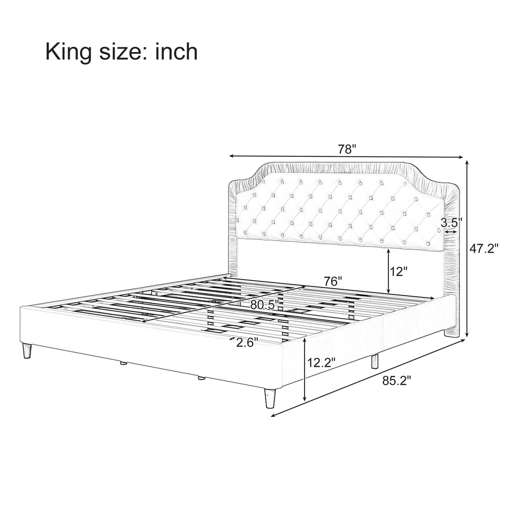 Button Tufted Headboard Bed