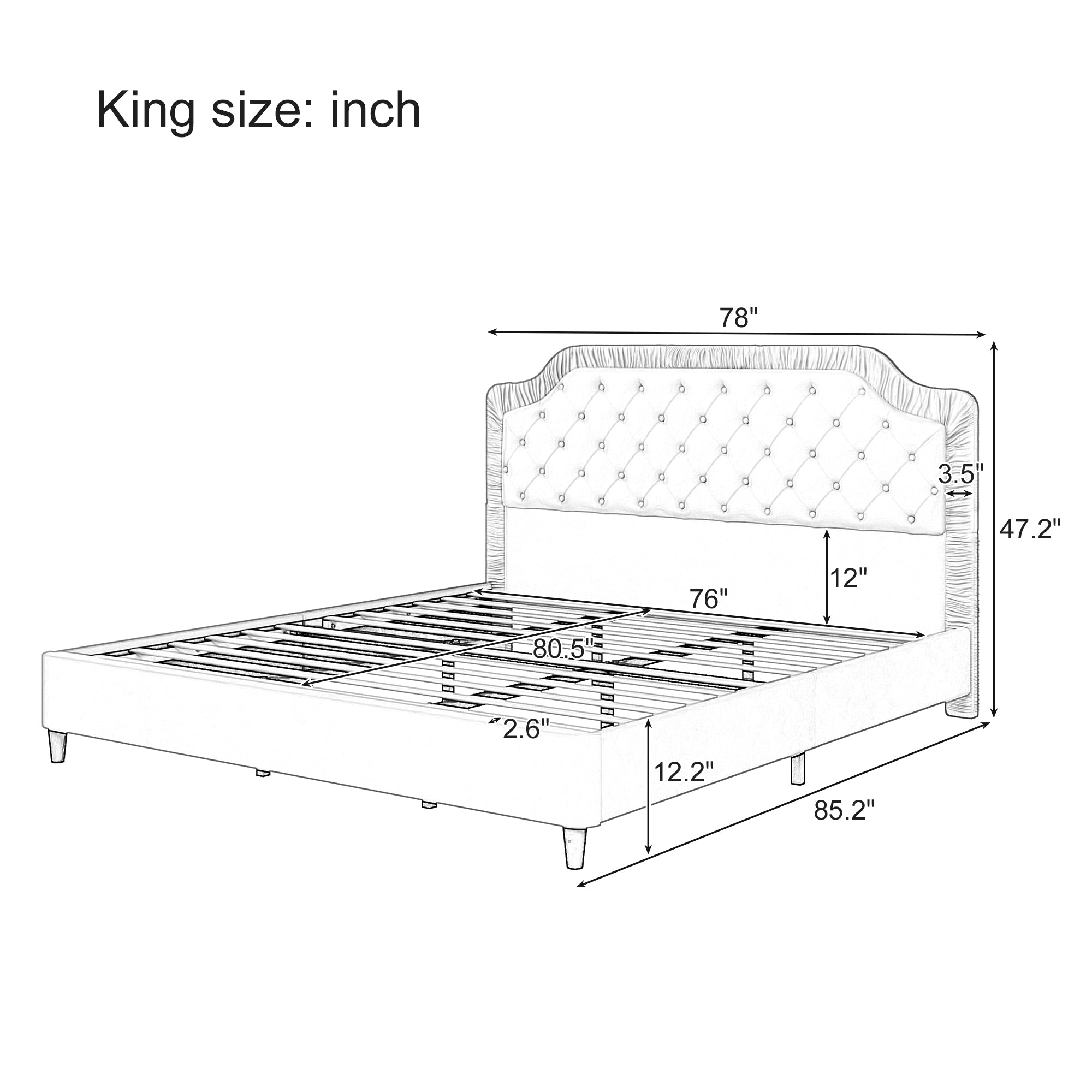 Button Tufted Headboard Bed