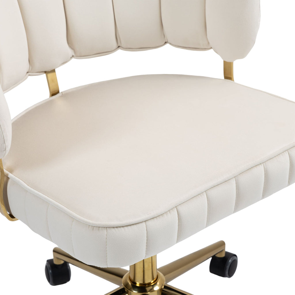 Modern Velvet Home Office Desk Chair with Adjustable Height and Swivel Wheels