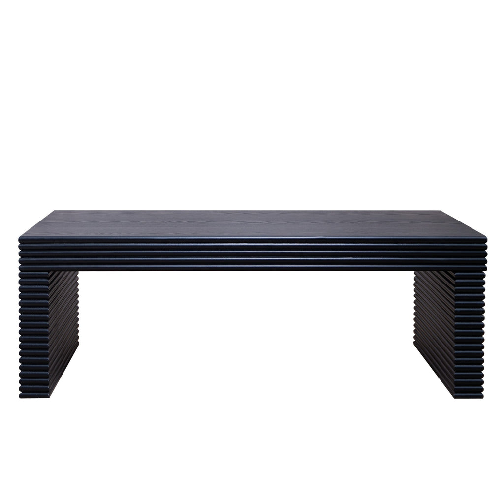 Modern Black Ribbed Coffee Table