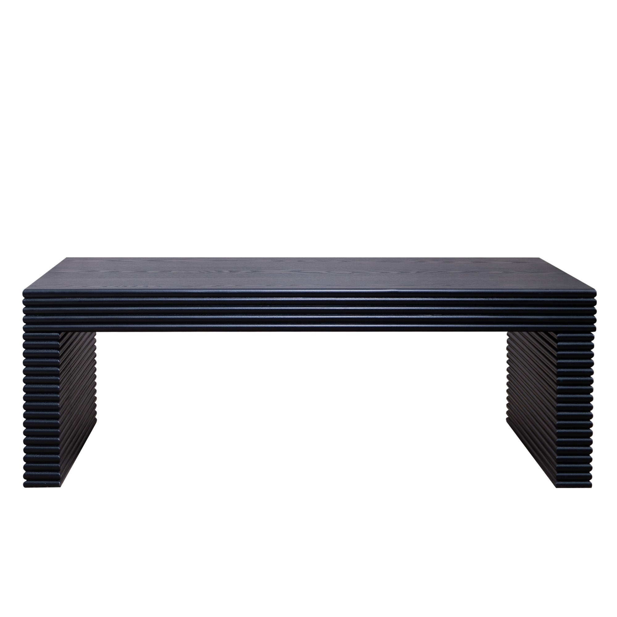 Modern Black Ribbed Coffee Table
