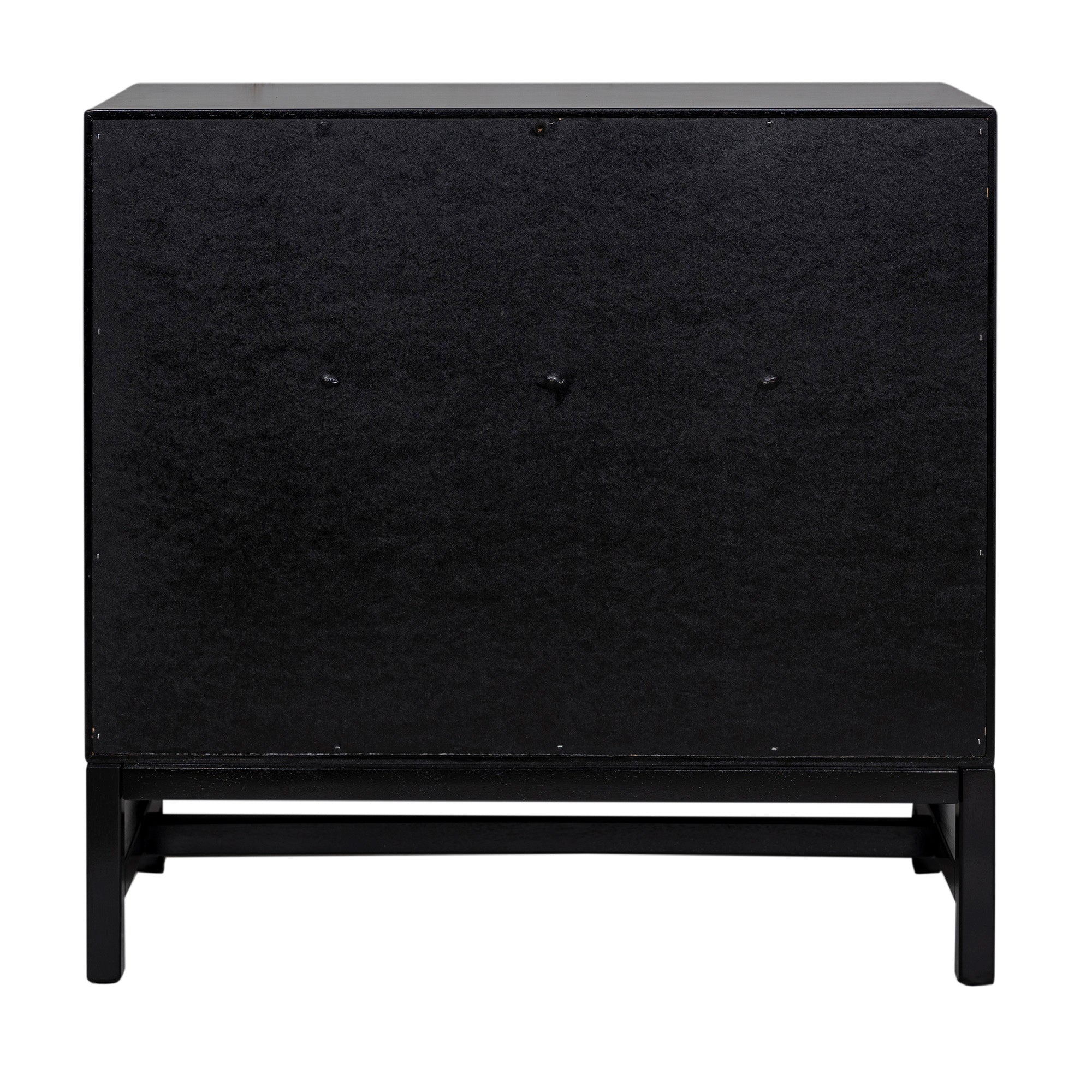 Raffia Paneled 2 Door Storage Cabinet, Black