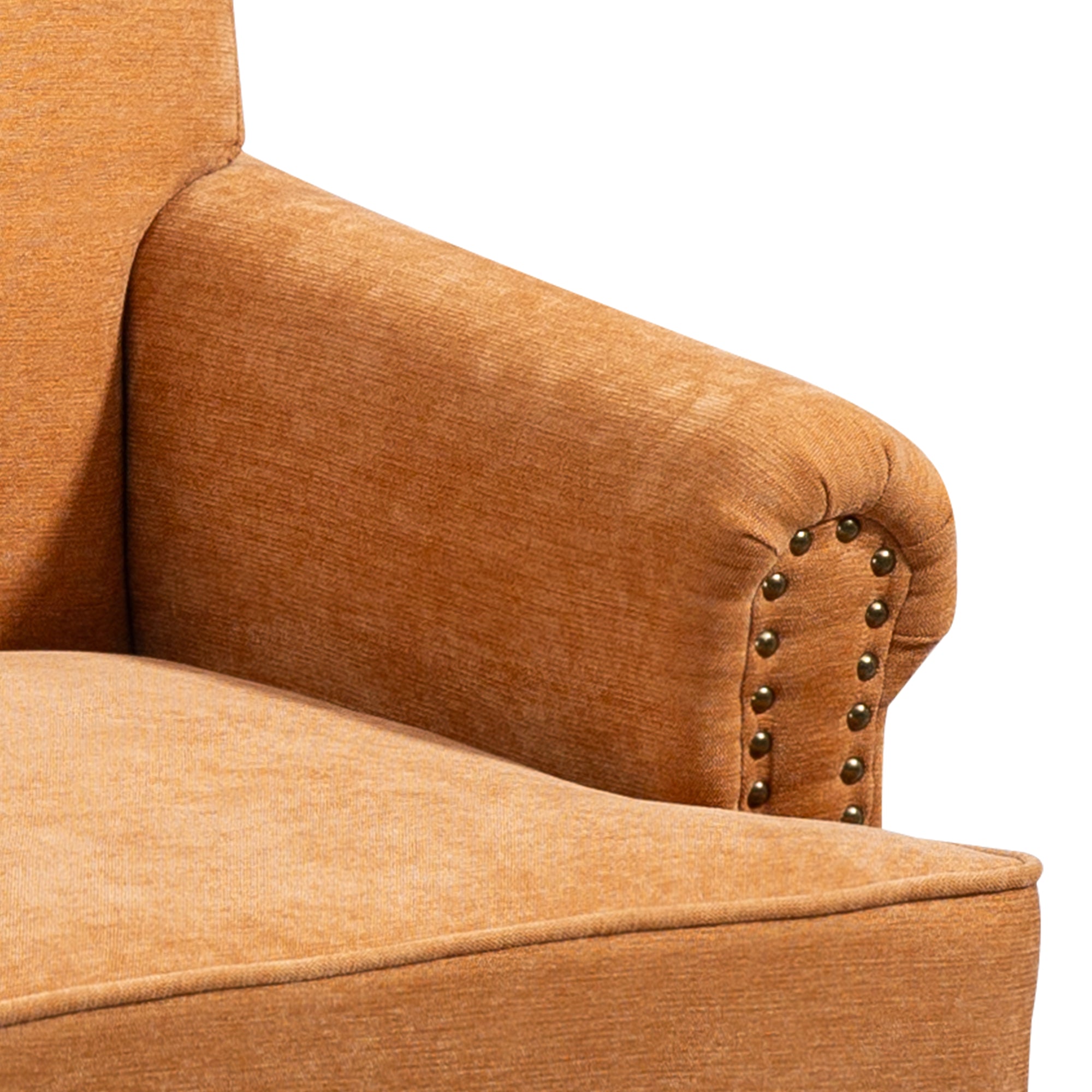 Nailhead Trim Rolled Arm Upholstered Accent Chair