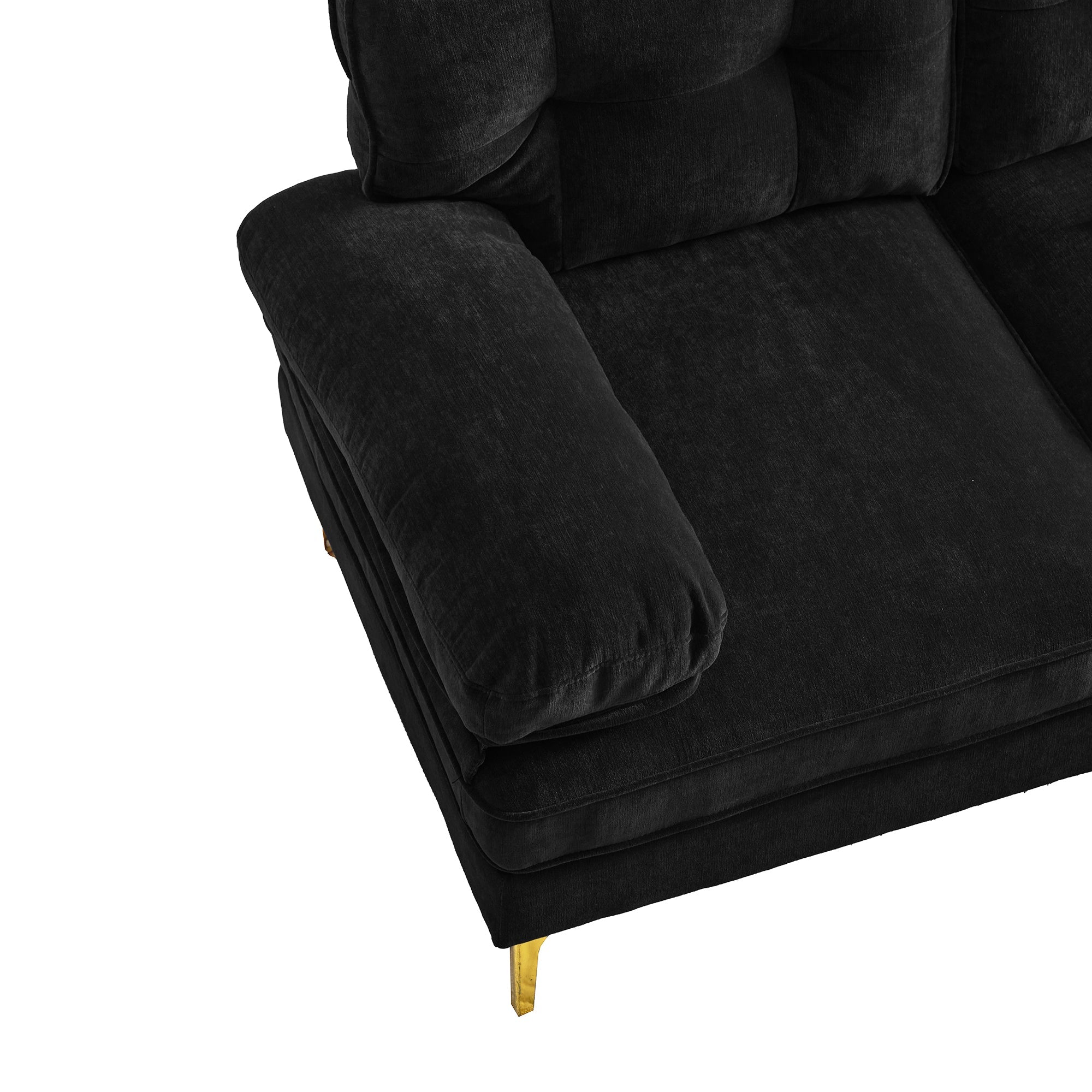 Modern Tufted Velvet L-Shape Sofa
