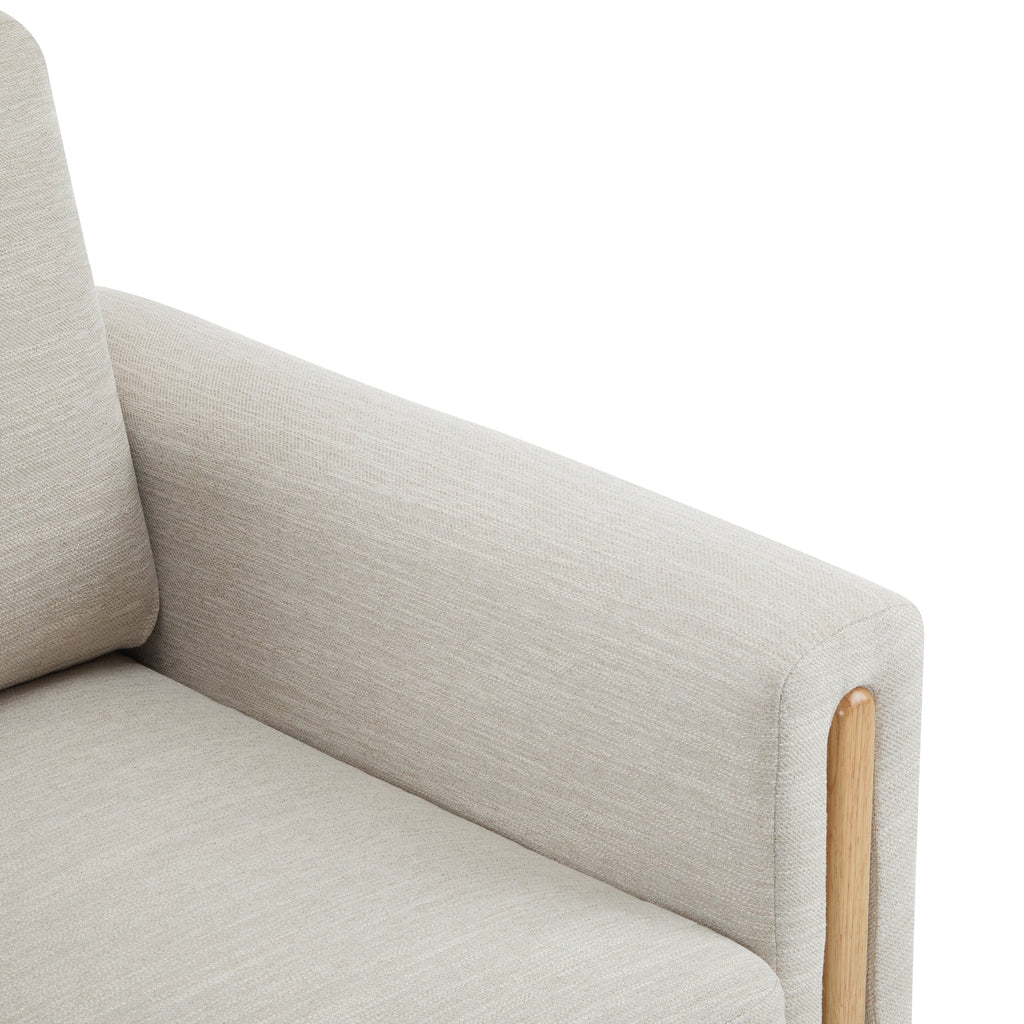 Harmonia Fabric Upholstered Accent Chair with Wood Accent