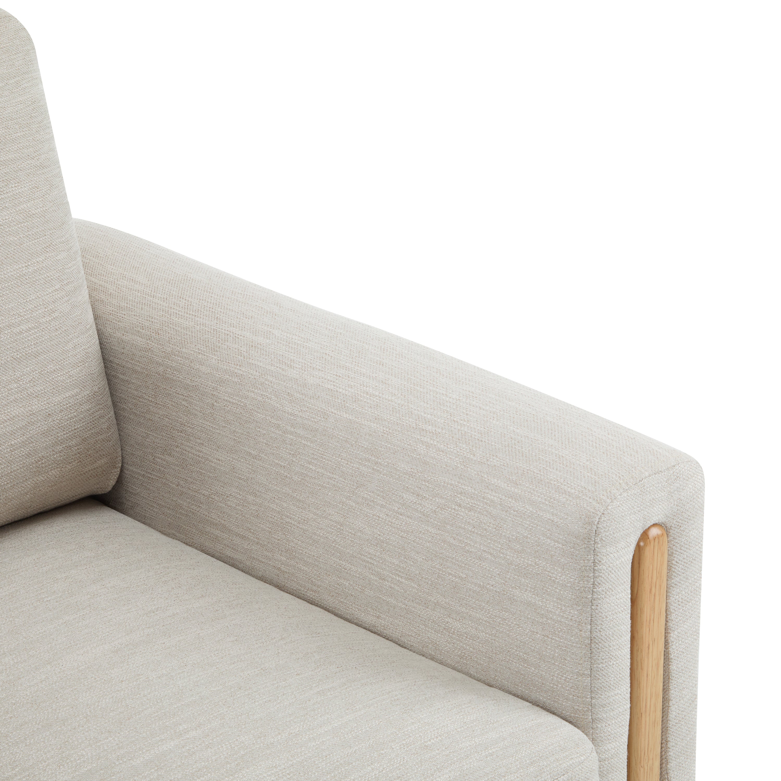 Harmonia Fabric Upholstered Accent Chair with Wood Accent