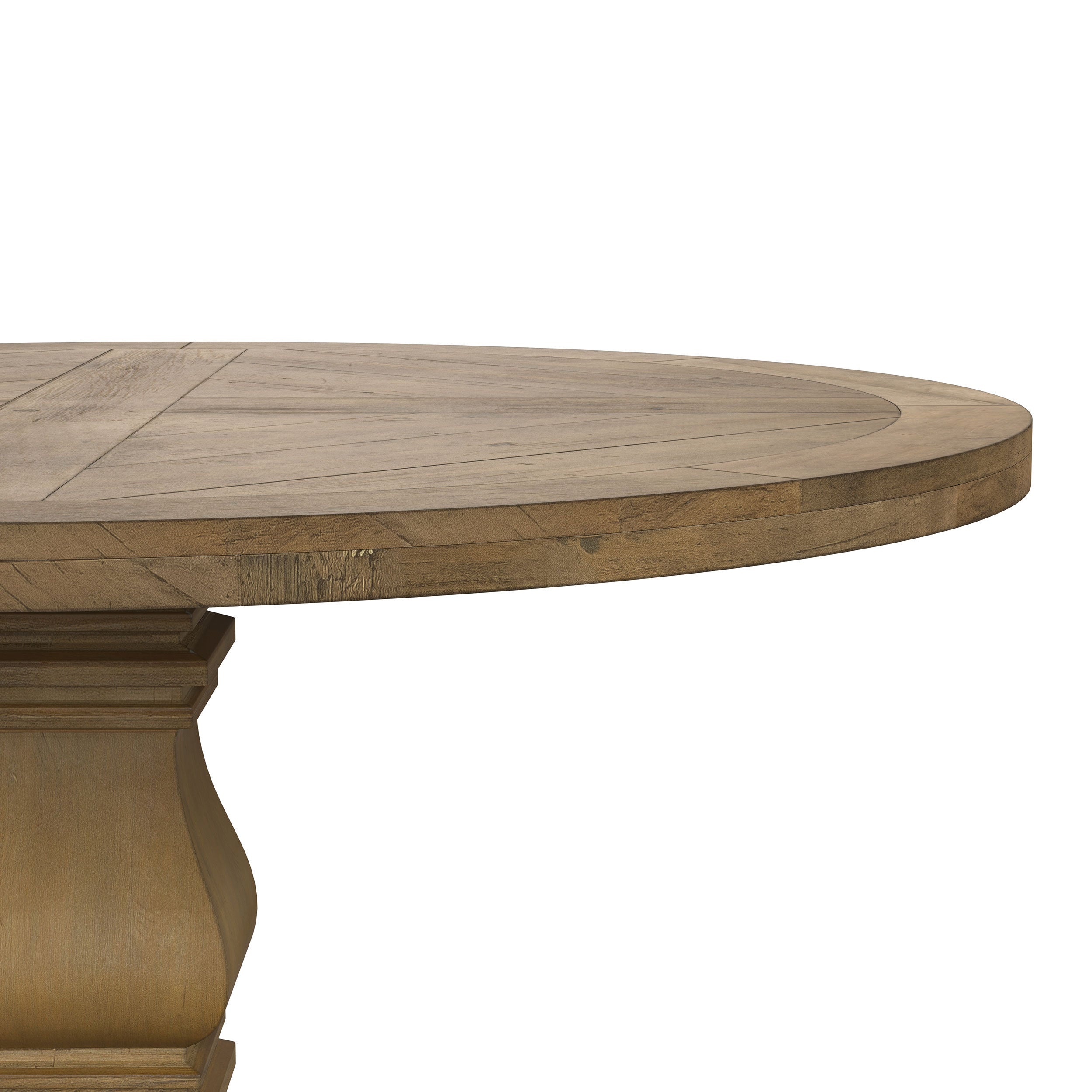 Rhea Rustic Honey Round Wood Dining Table