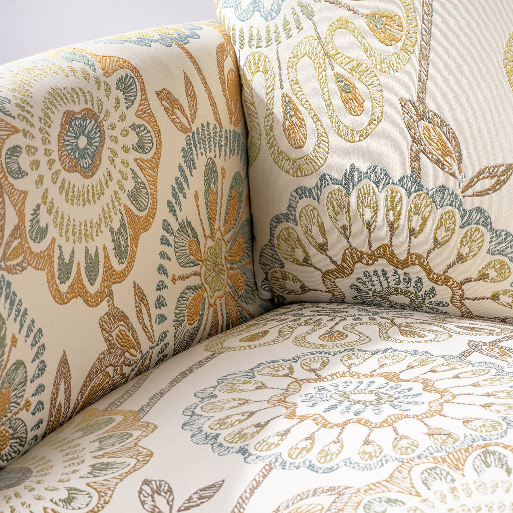 Golden Floral Accent Arm Chair