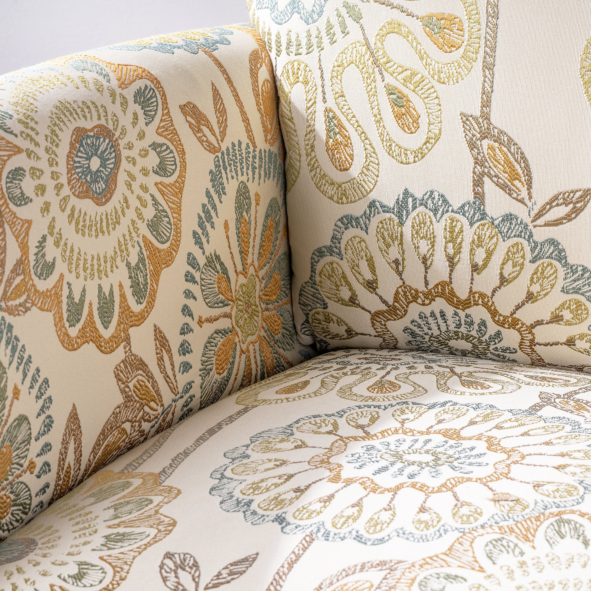 Golden Floral Accent Arm Chair