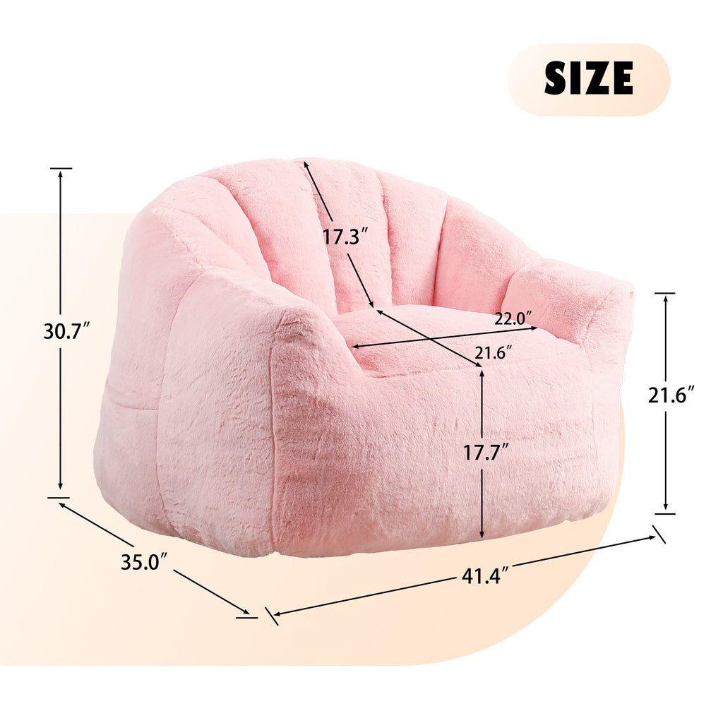 Beanbag Sofa Chair with Armrests Stuffed with High-Density Foam
