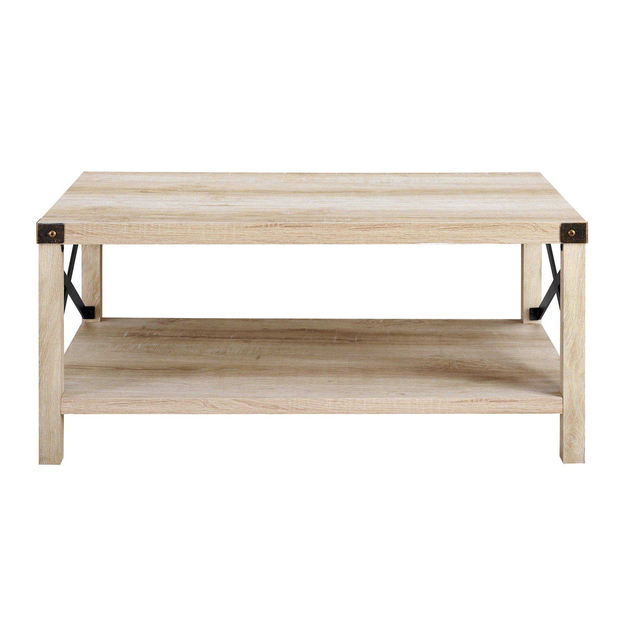Farmhouse Metal-X Coffee Table with Lower Shelf