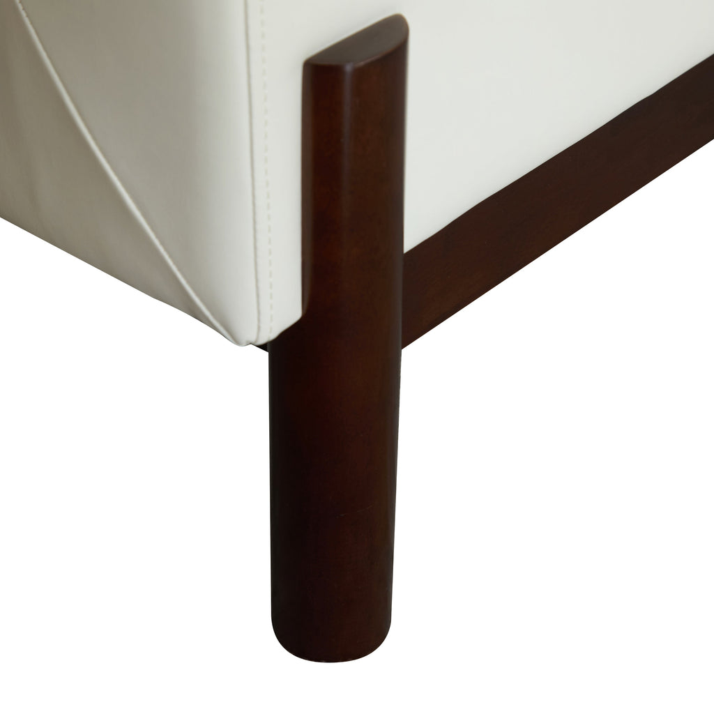 Faux Leather Barrel Club Accent Chair