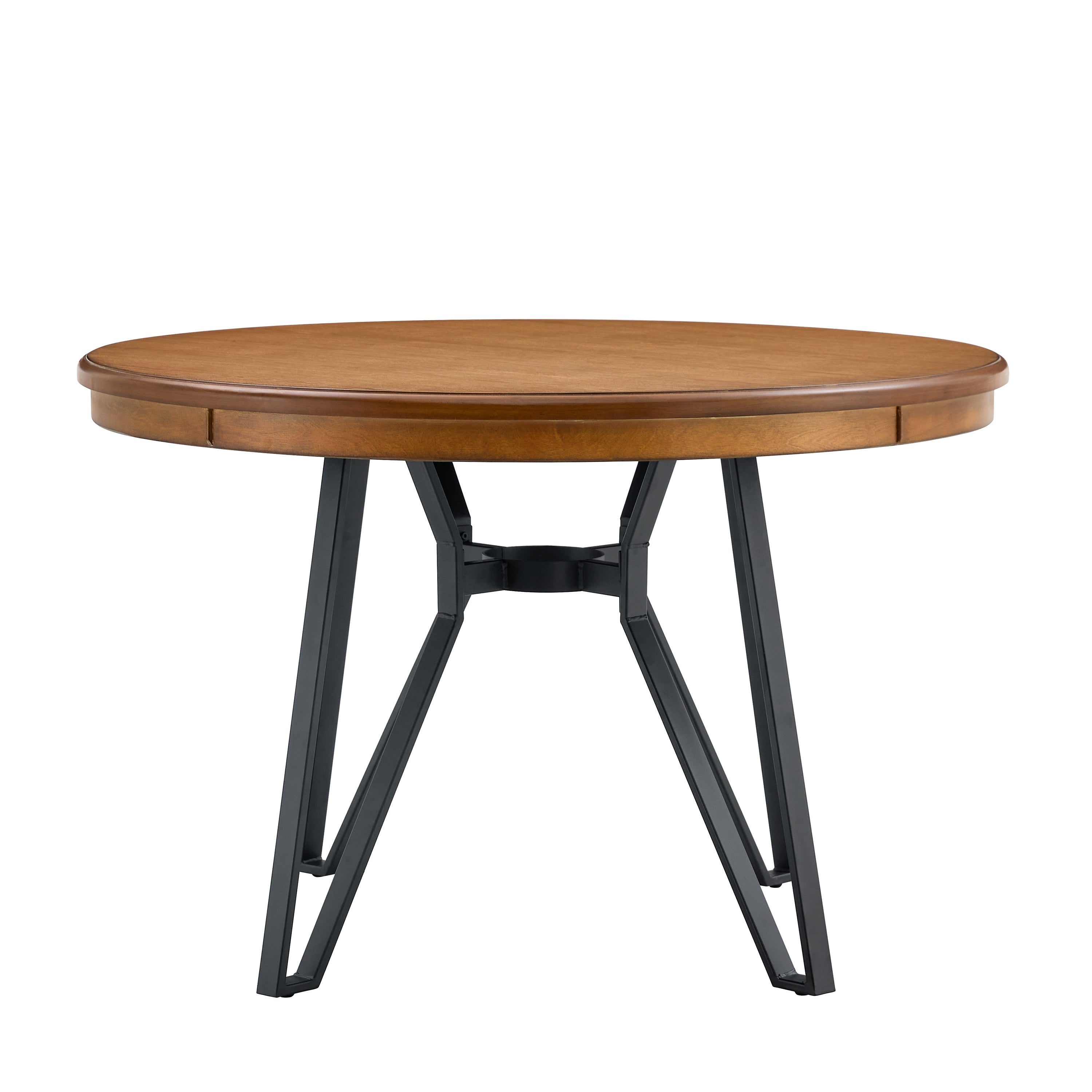 Crosswell Round Dining Table with Metal Legs