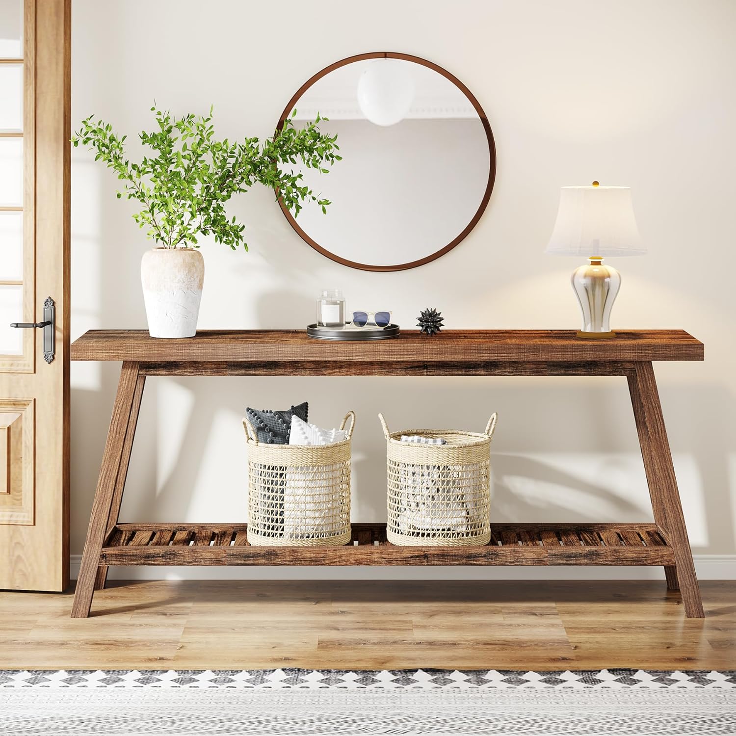 Marleton Solid Wood Modern Farmhouse Console Table