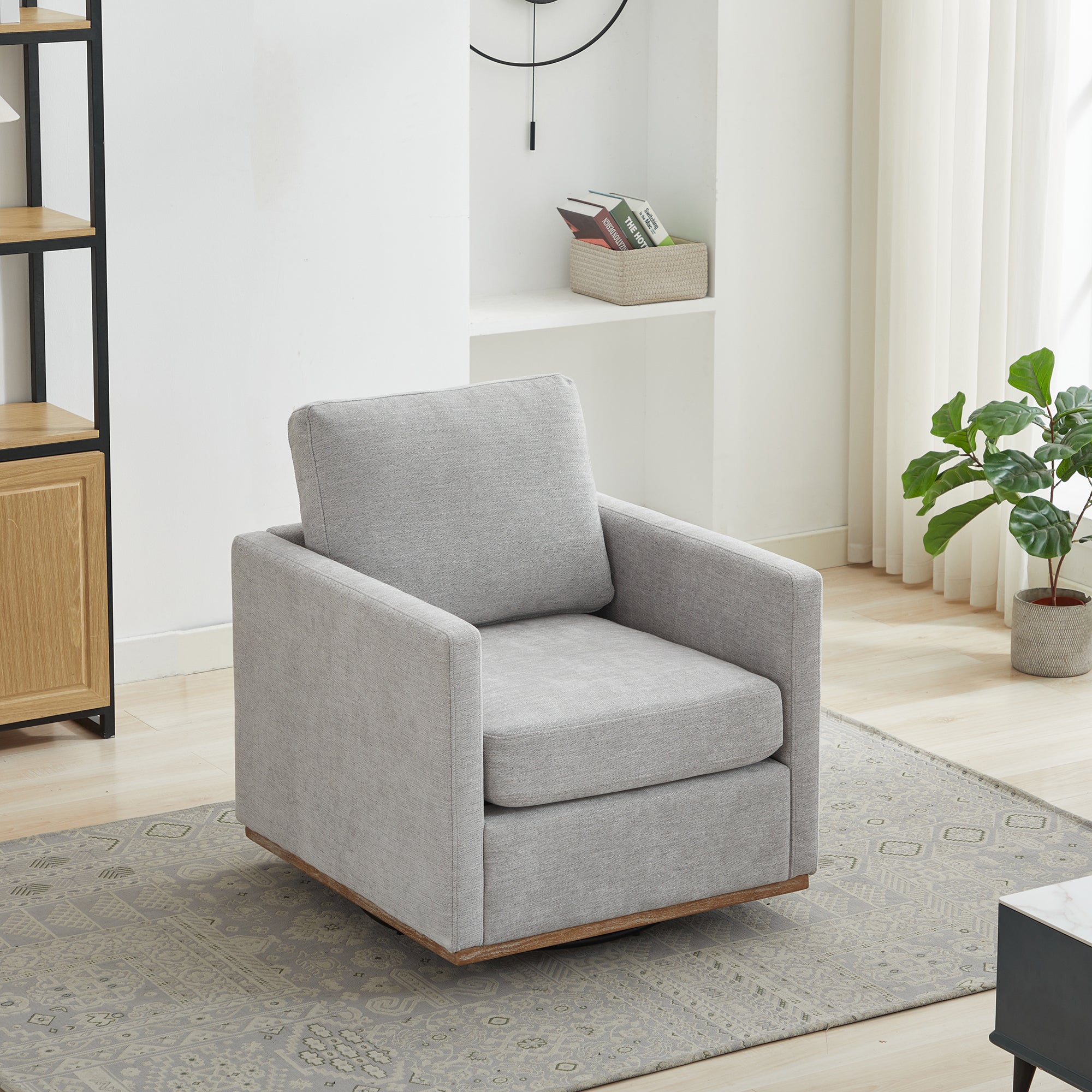 Modern Square Upholstered Swivel Accent Chair