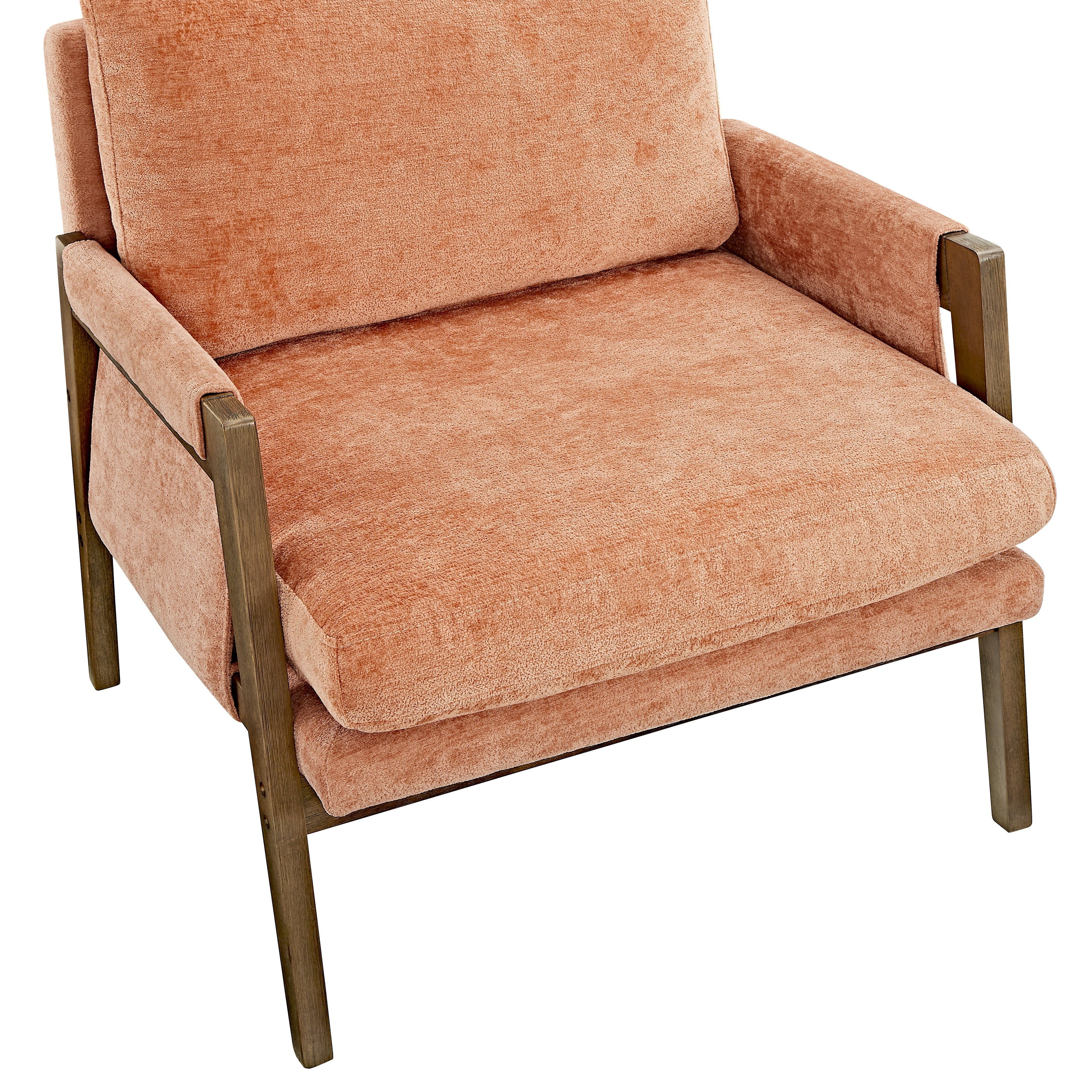 Kelly Modern Wood Frame Velvet Accent Chair