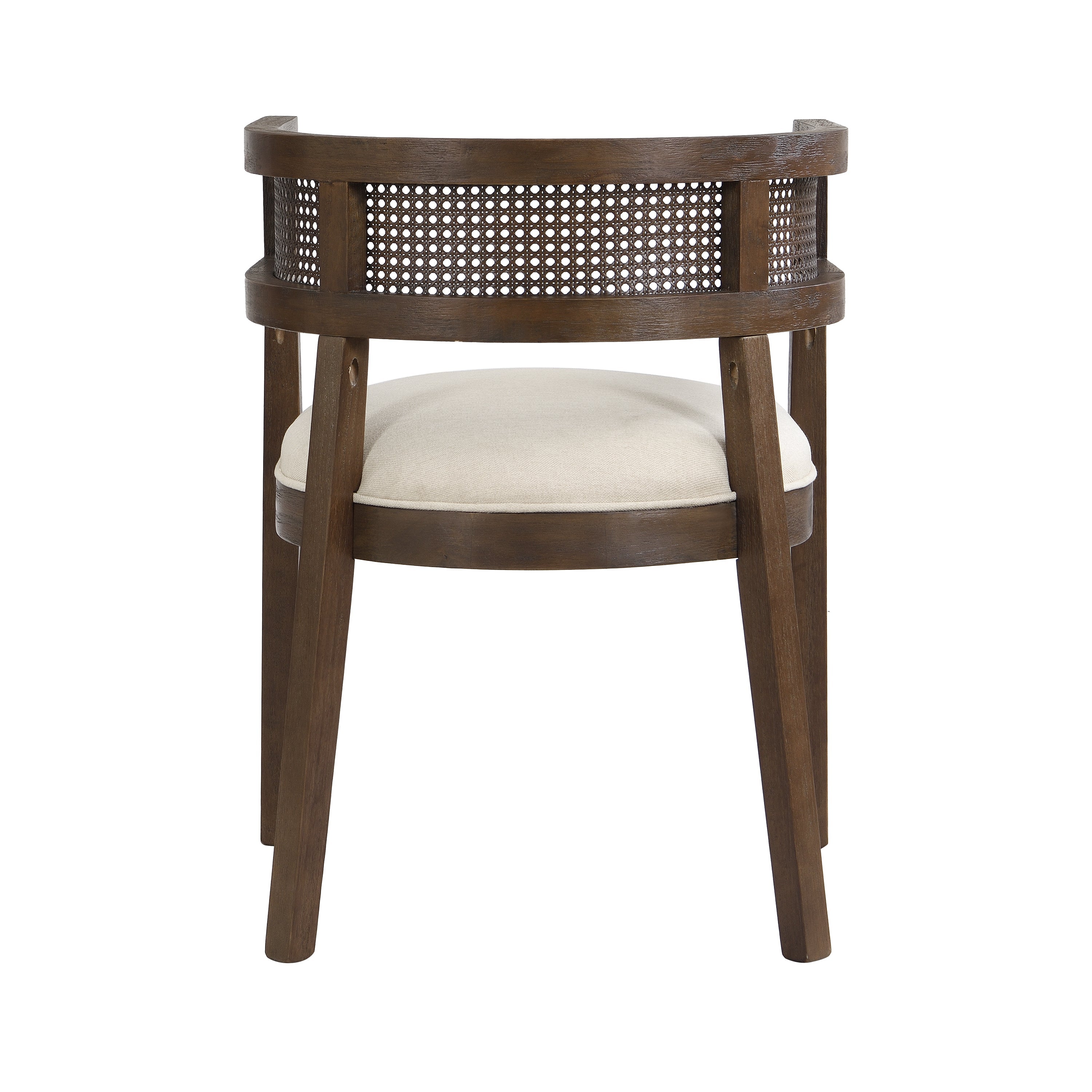 Barrel Dining Chair with Rattan Back, Set of 2