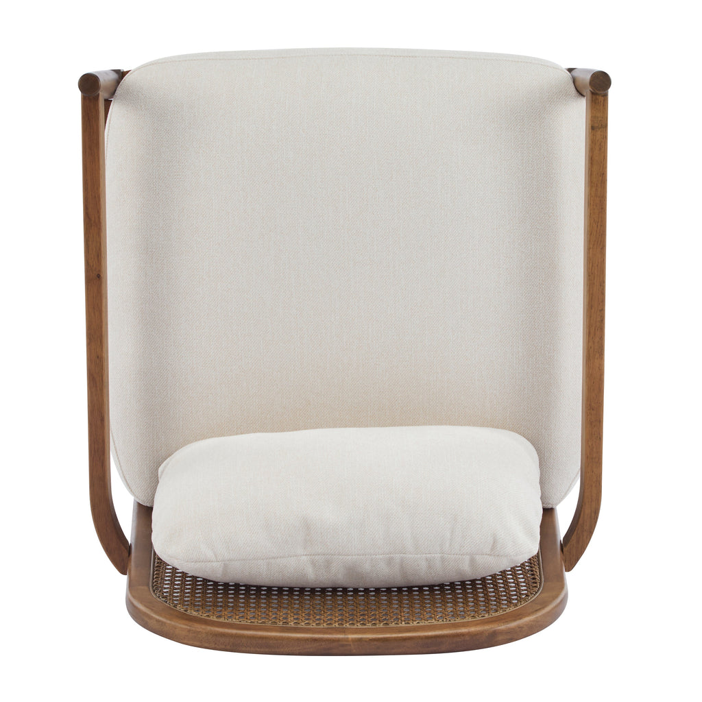 Elliston Rattan Backrest Solid Wood Accent Chair with Cushions, Set of 2