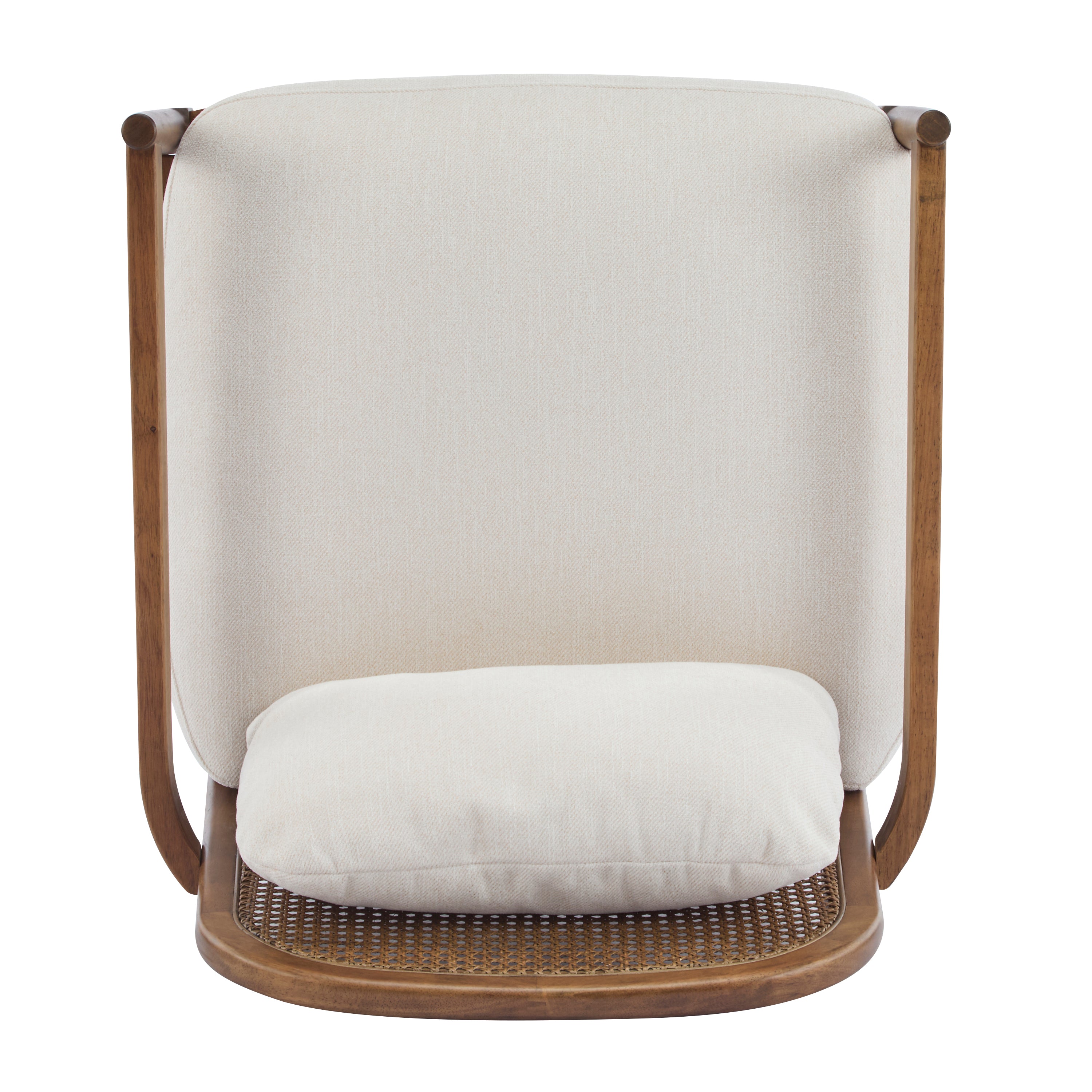 Elliston Rattan Backrest Solid Wood Accent Chair with Cushions, Set of 2