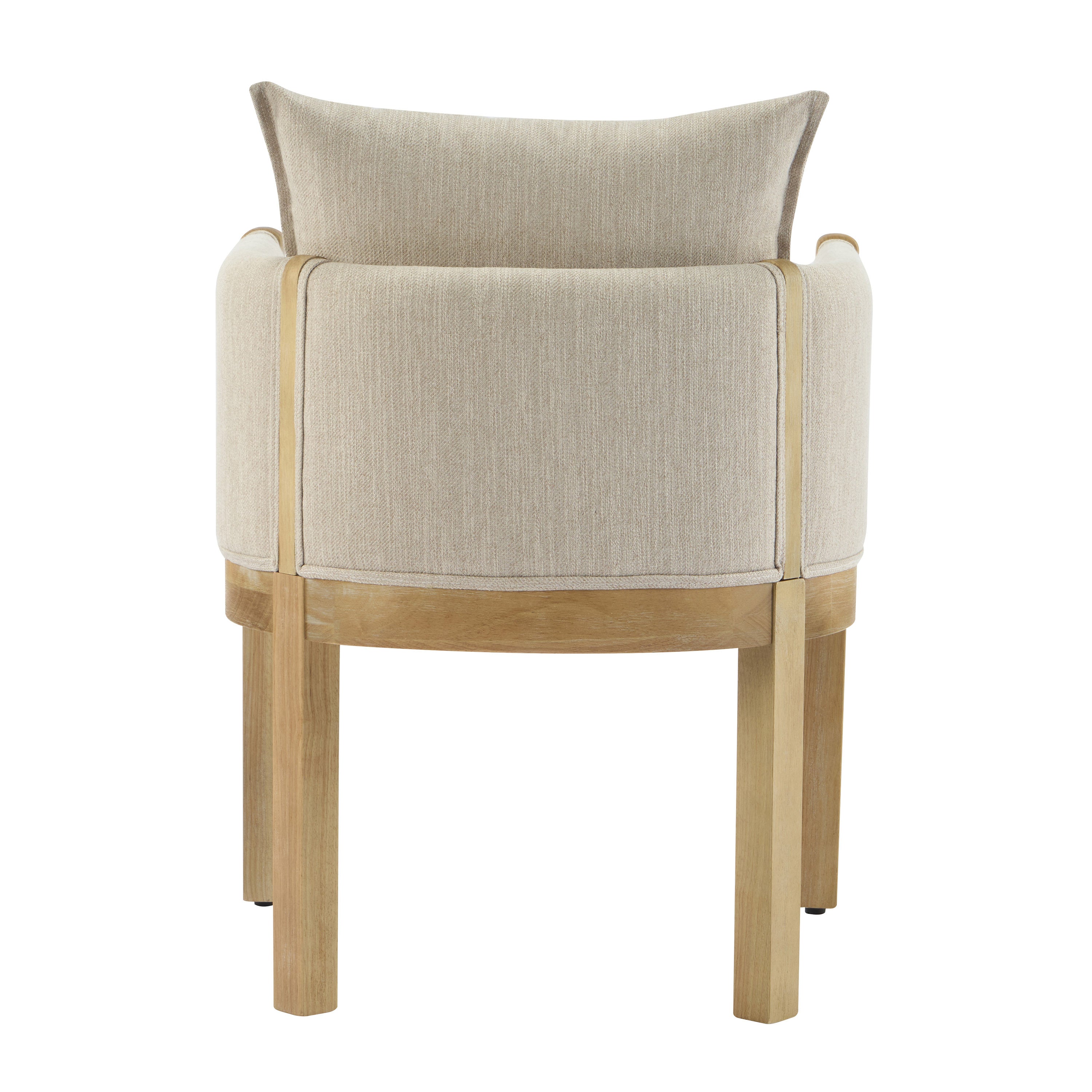 Ainsford Linen Upholstered Armchair with Natural Rubber Wood Legs, Set of 2
