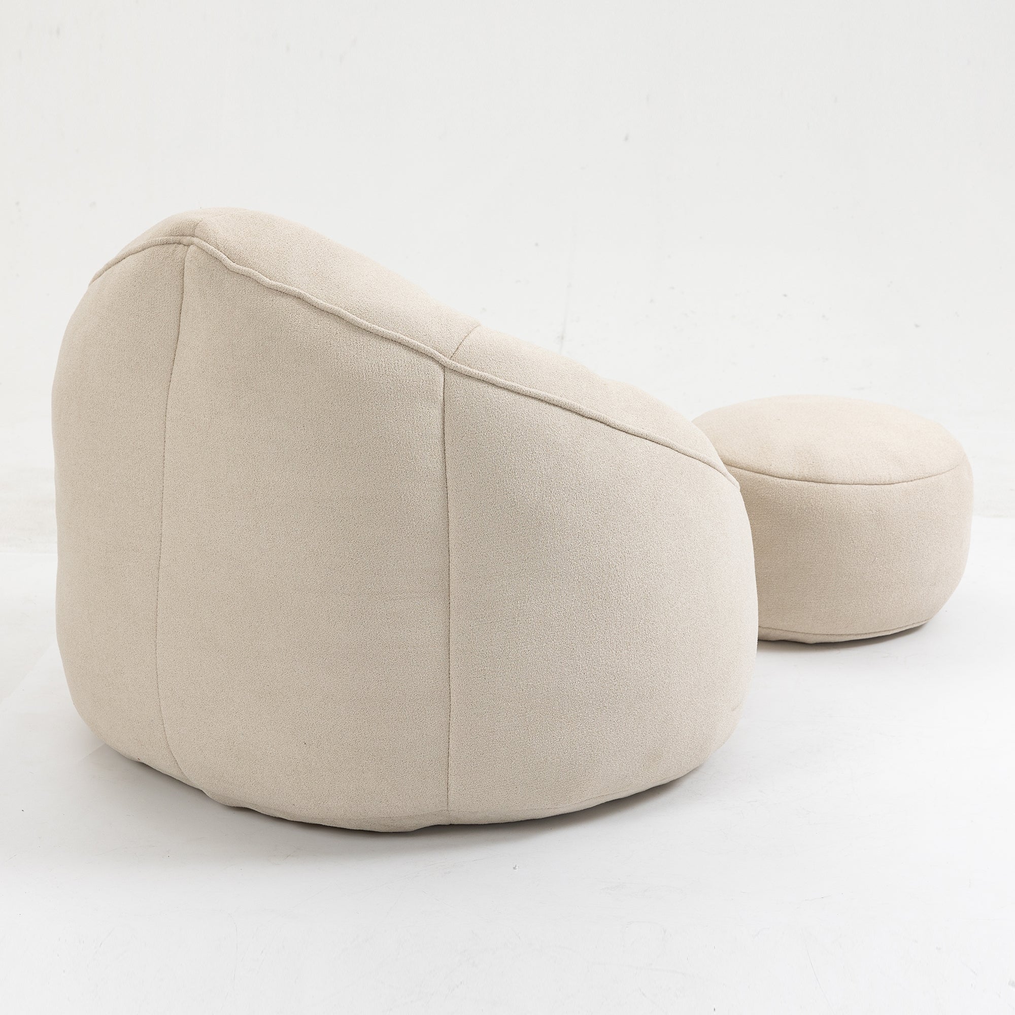 Bean Bag Sofa Chair with High-Pressure Foam and Footrest