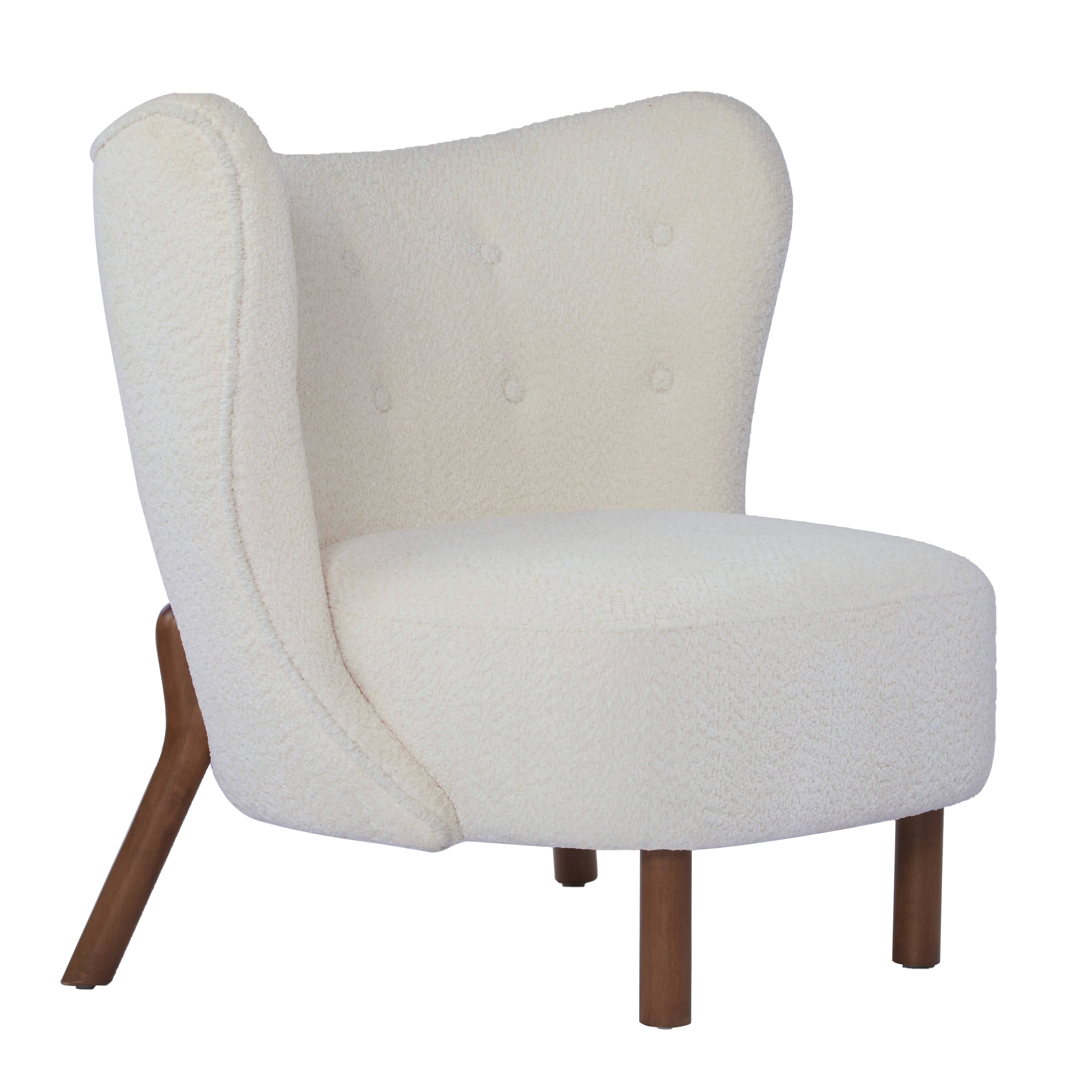 Bella Upholstered Wingback Armless Accent Chair