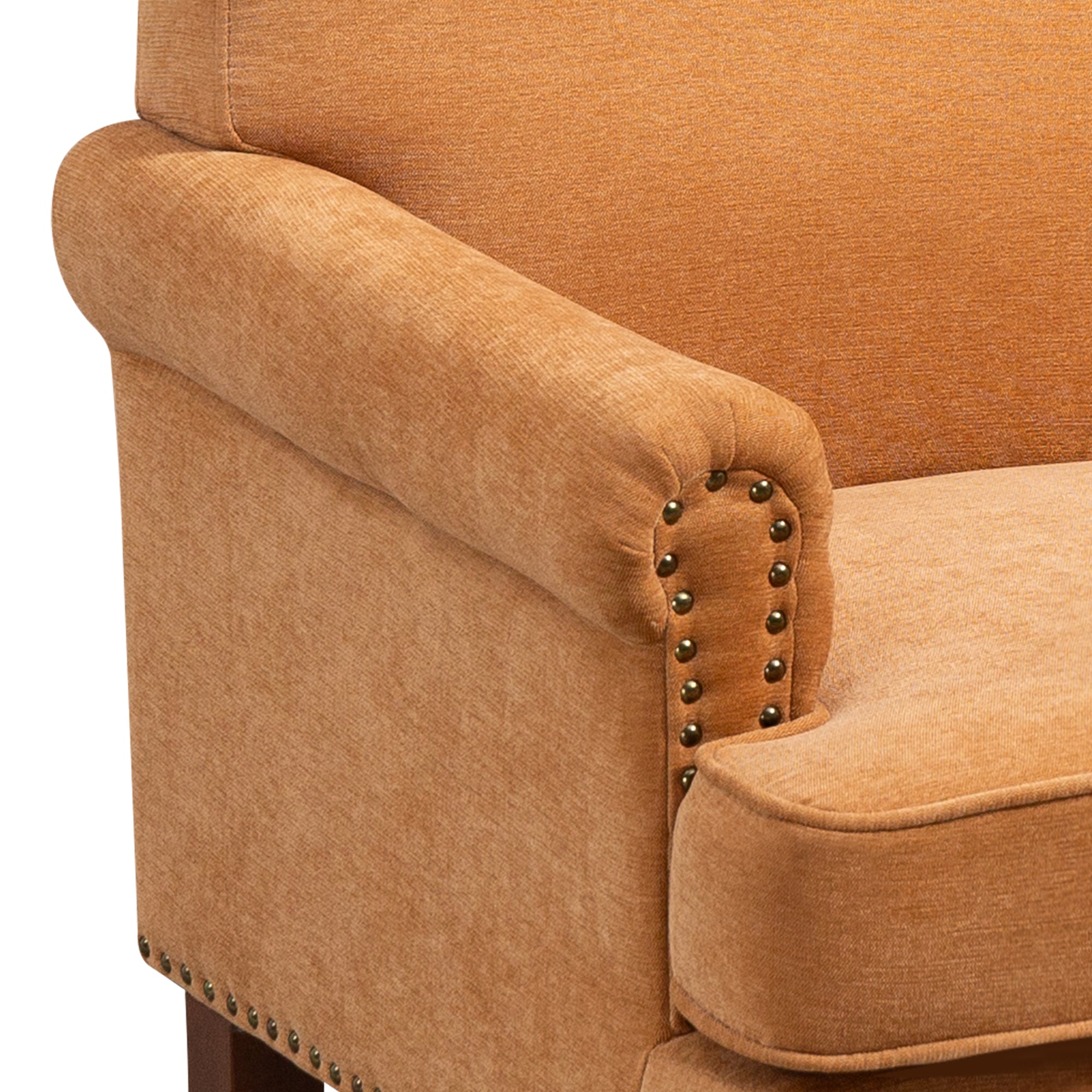 Nailhead Trim Rolled Arm Upholstered Accent Chair