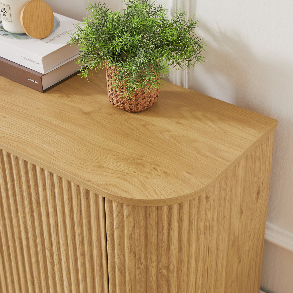 Modern Fluted Sideboard Storage Cabinet