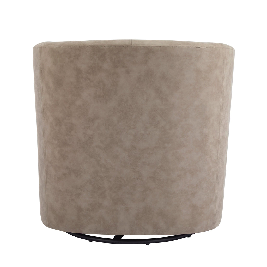 Wilmore Faux Leather Swivel Barrel Chair