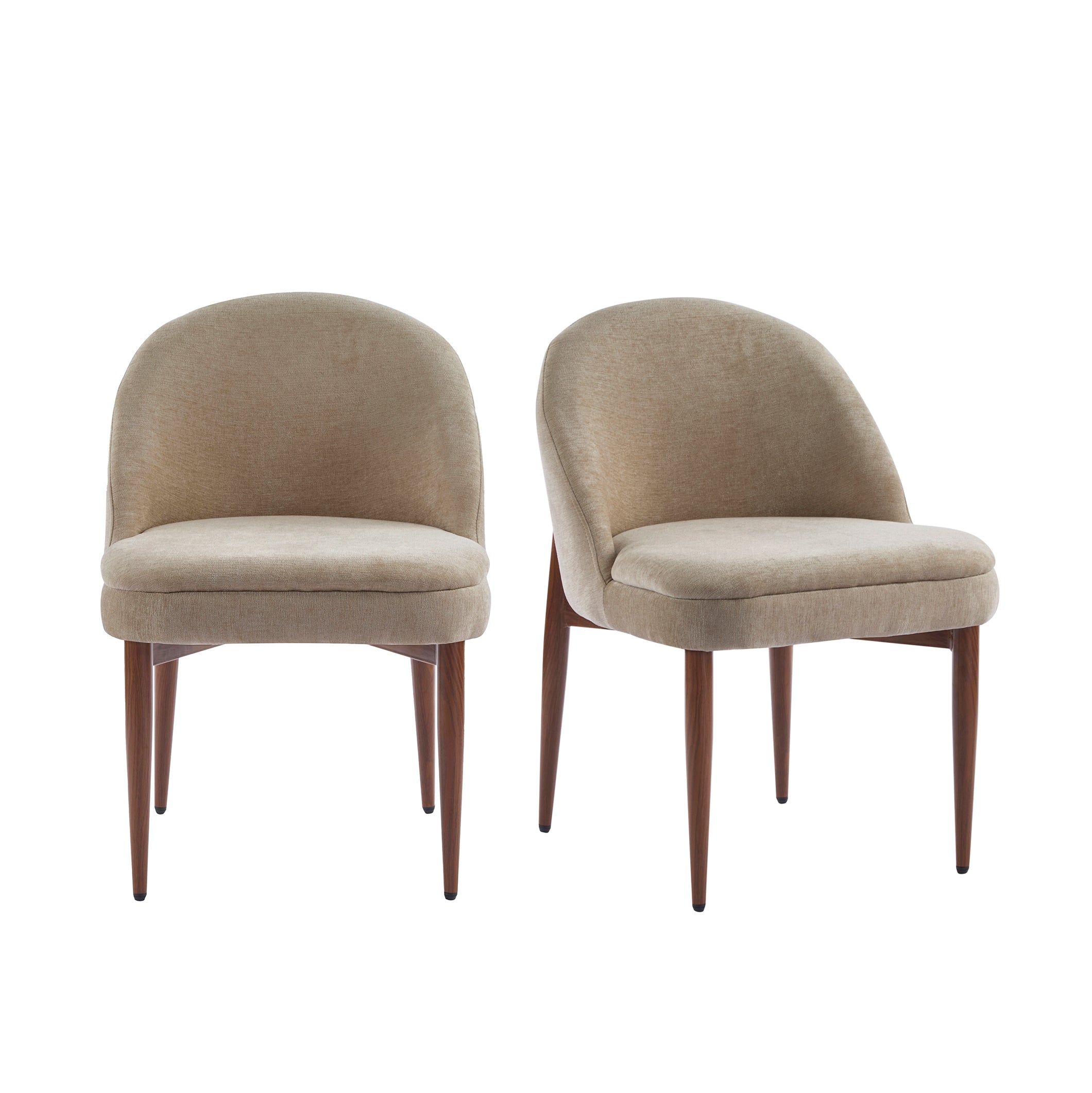 Mid-Century Modern Fabric Upholstered Dining Chair, Set of 2