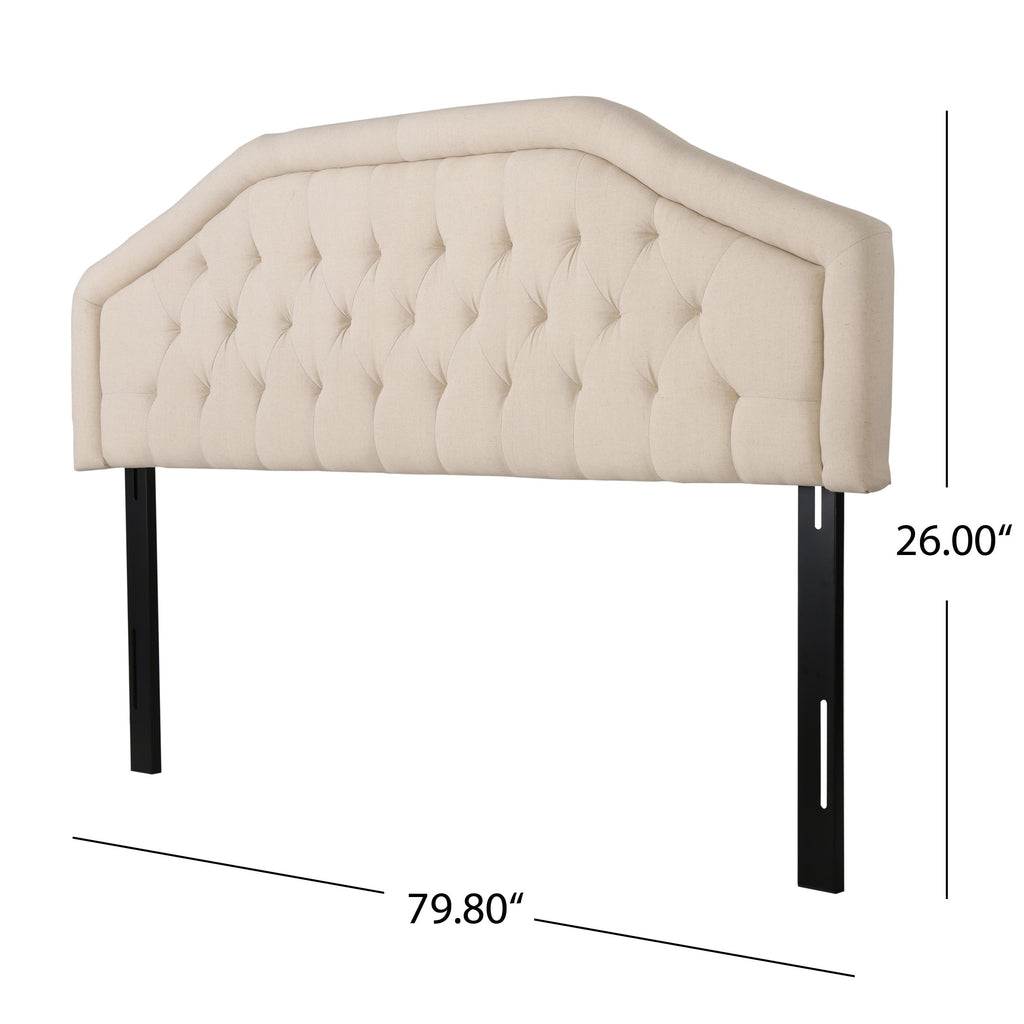 Tufted Upholstered Adjustable Height Headboard