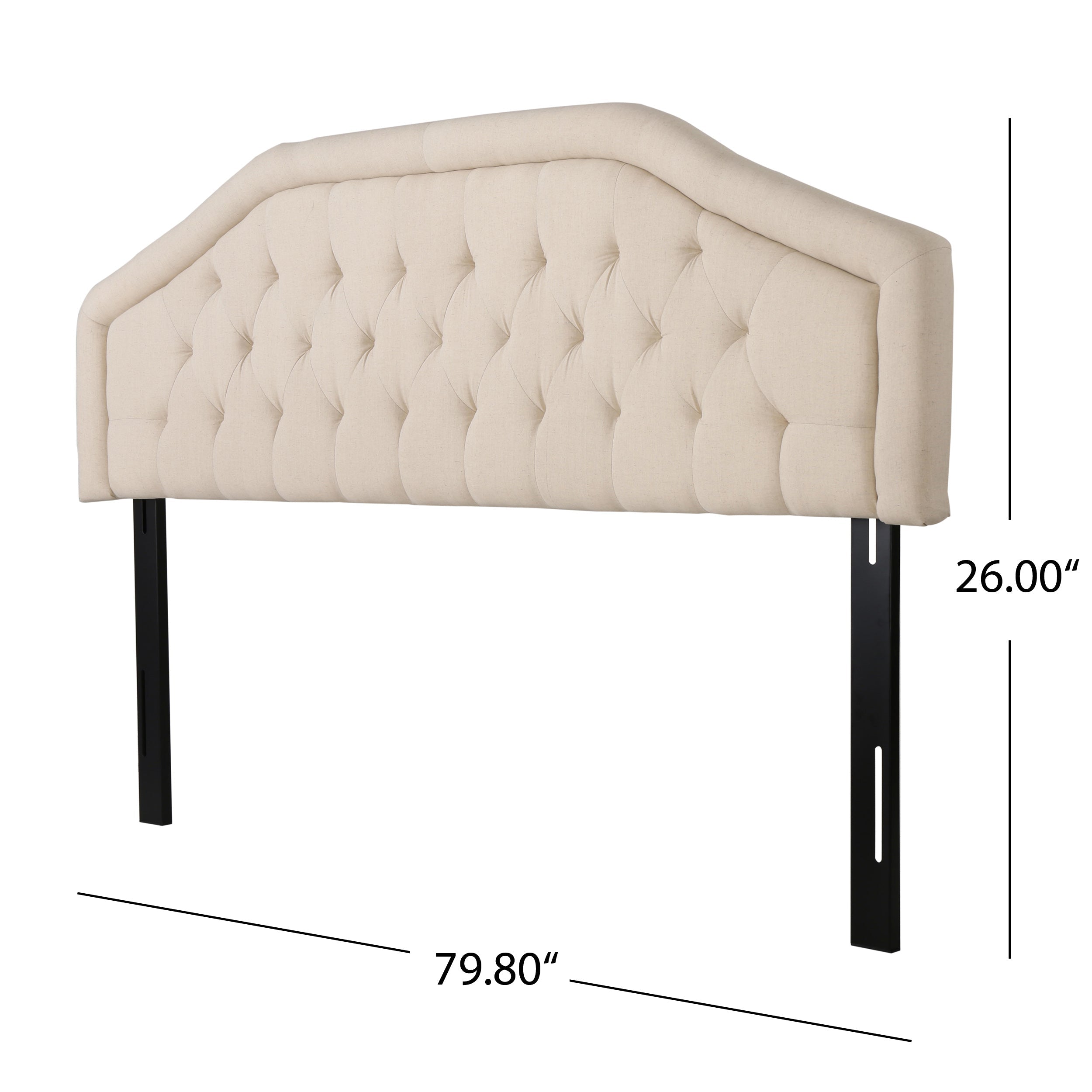 Tufted Upholstered Adjustable Height Headboard