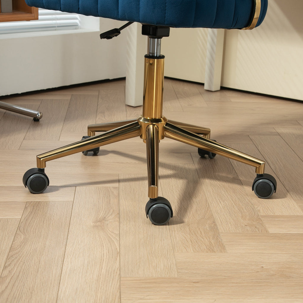 Modern Velvet Home Office Desk Chair with Adjustable Height and Swivel Wheels