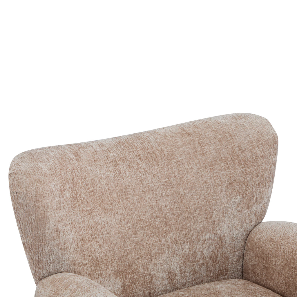 Cozy Wingback Accent Chair with Round Wood Feet