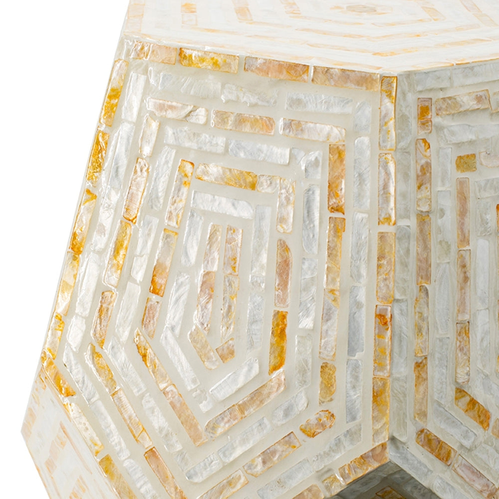 Hexagonal Capiz Side Table