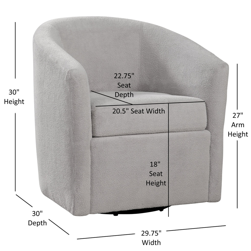 Oaklynn Barrel Style Swivel Accent Chair with Performance Fabric