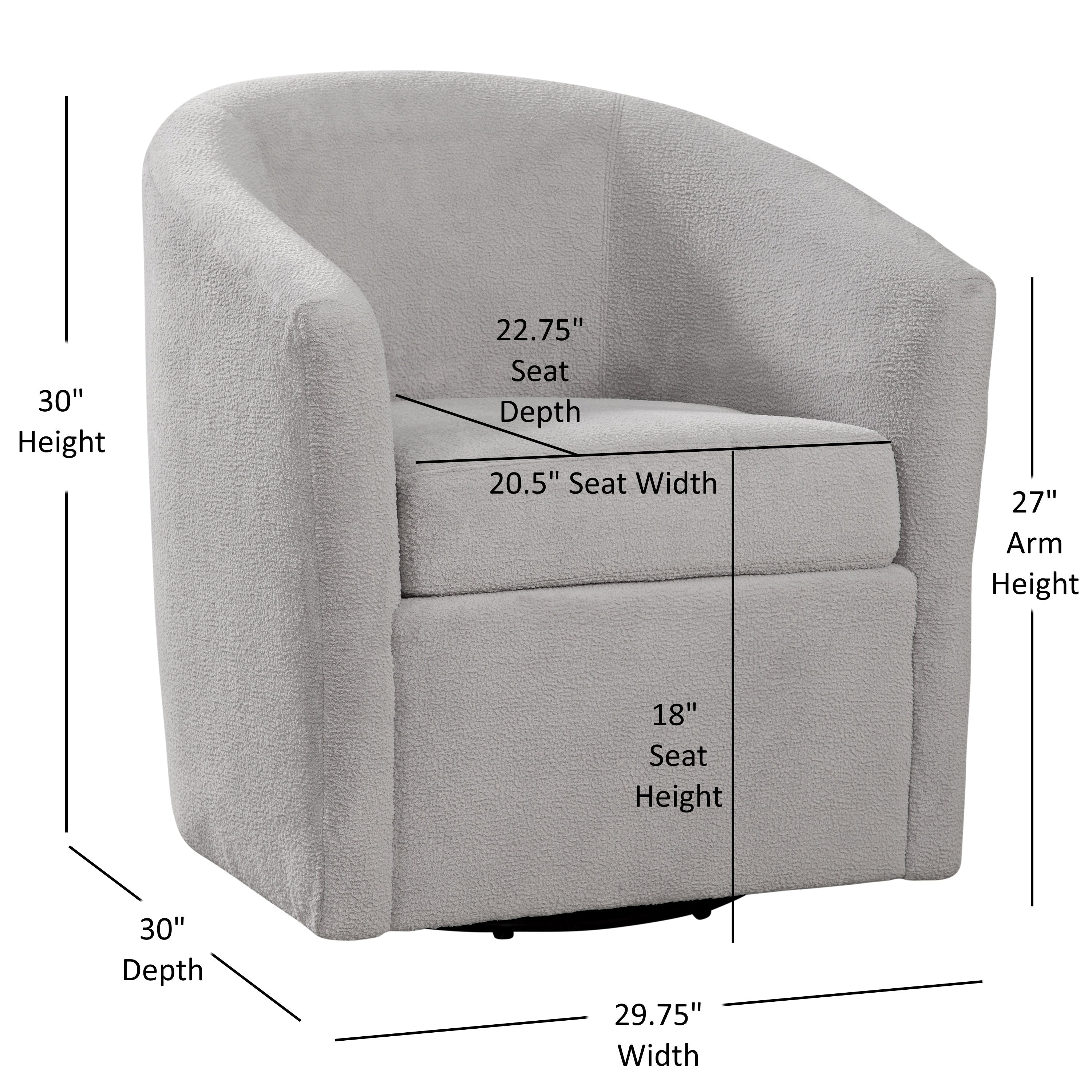 Oaklynn Barrel Style Swivel Accent Chair with Performance Fabric
