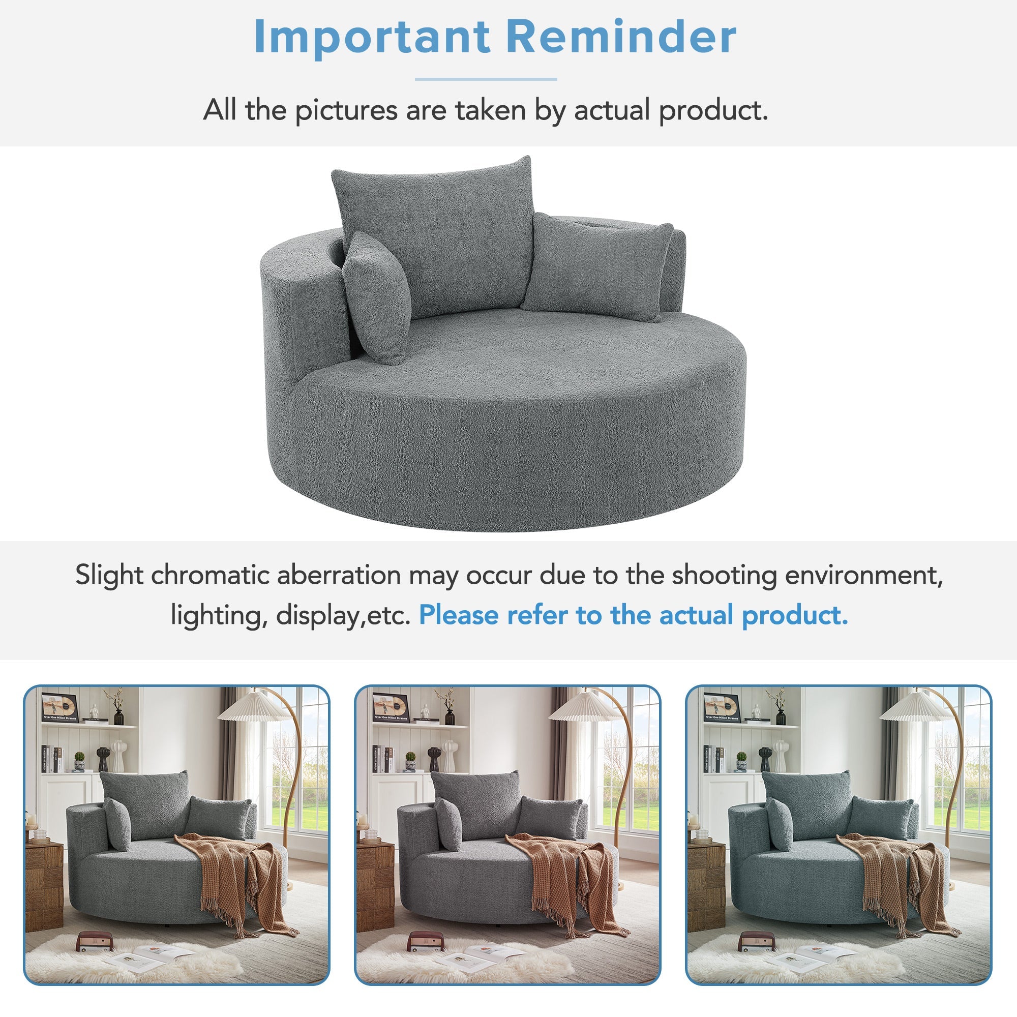 Crossley Oversized Swivel Barrel Accent Chair
