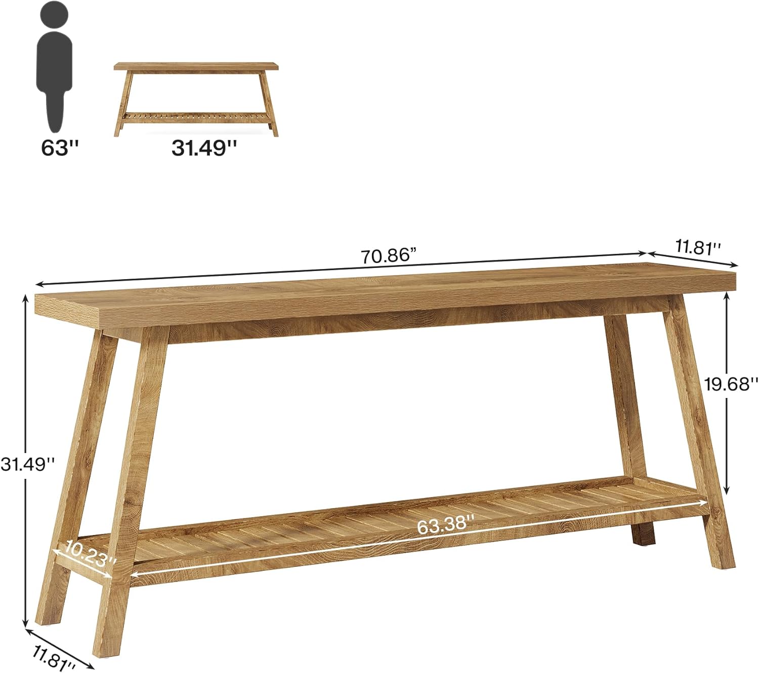 Marleton Solid Wood Modern Farmhouse Console Table