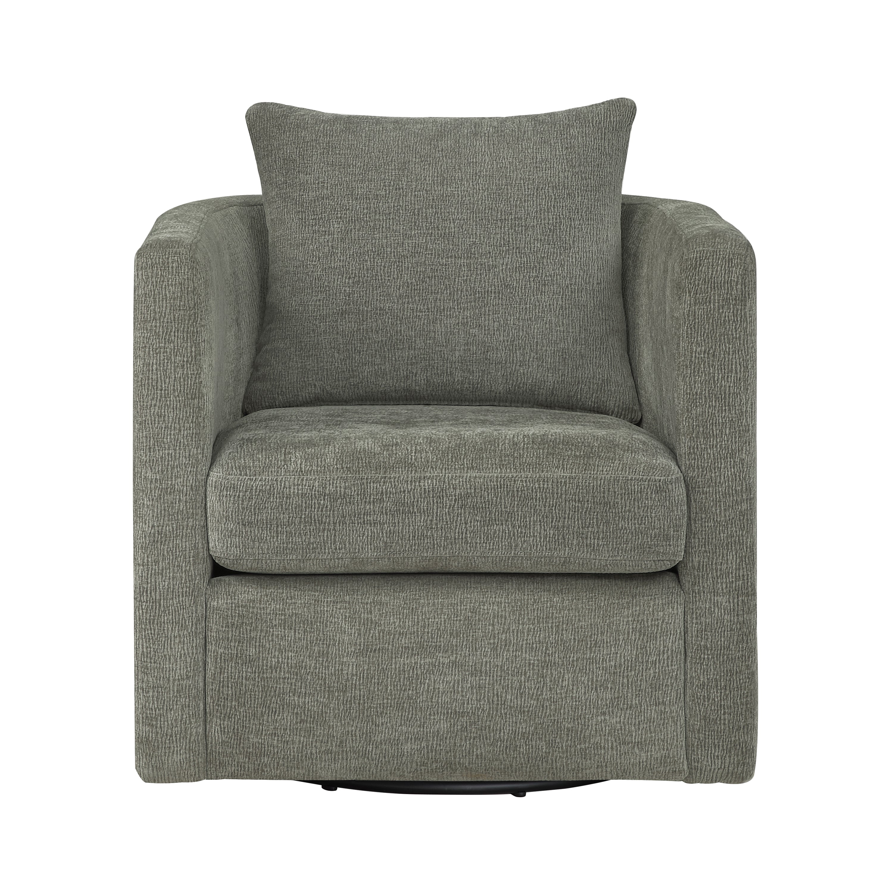 Sutton Light Grey Performance Fabric Swivel Barrel Chair