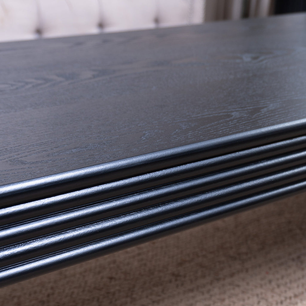 Modern Black Ribbed Coffee Table